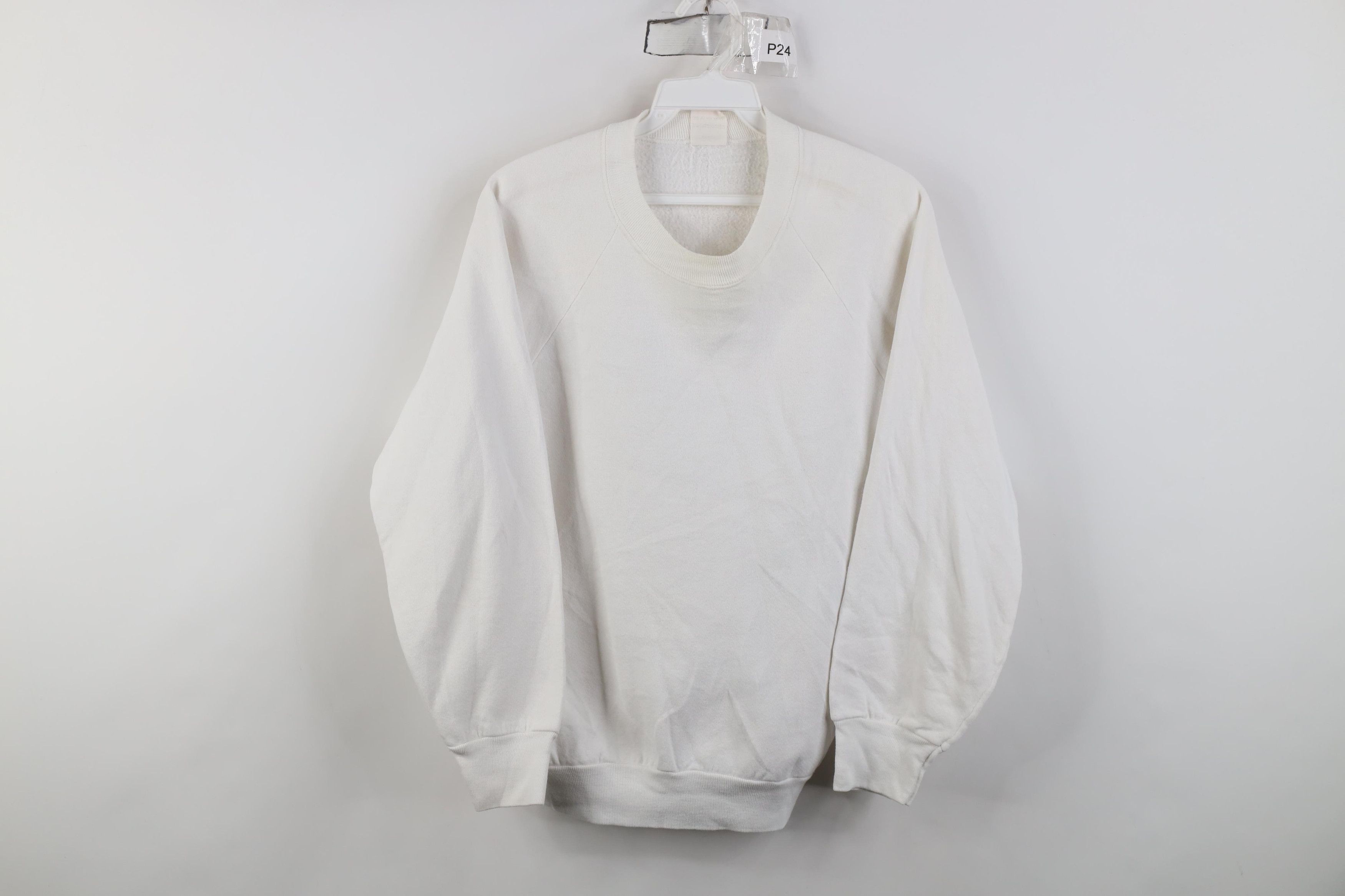 Vintage Vintage 80s 90s Streetwear Blank Raglan Sweatshirt White USA Size M / US 6-8 / IT 42-44 - 1 Thumbnail
