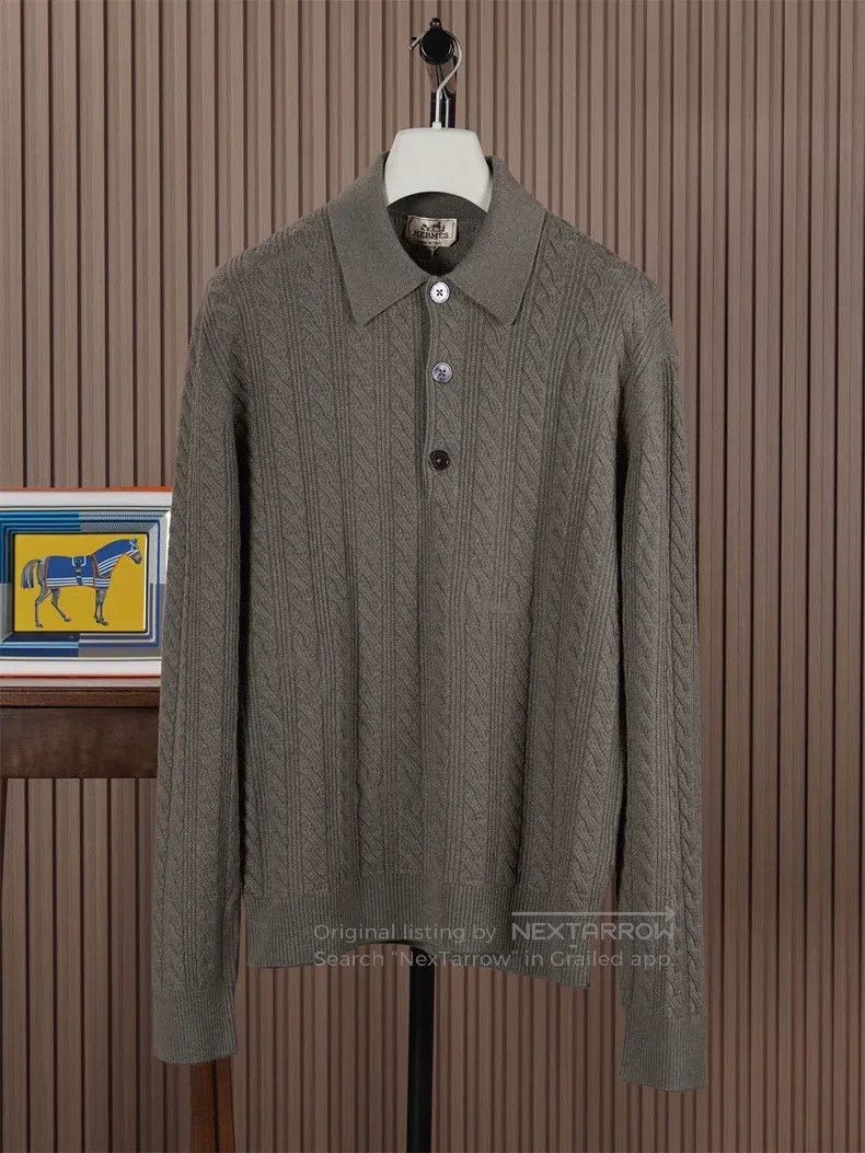 Hermes Hermes Double Strand Thick Twisted Cashmere Sweater Size US XL / EU 56 / 4 - 1 Thumbnail