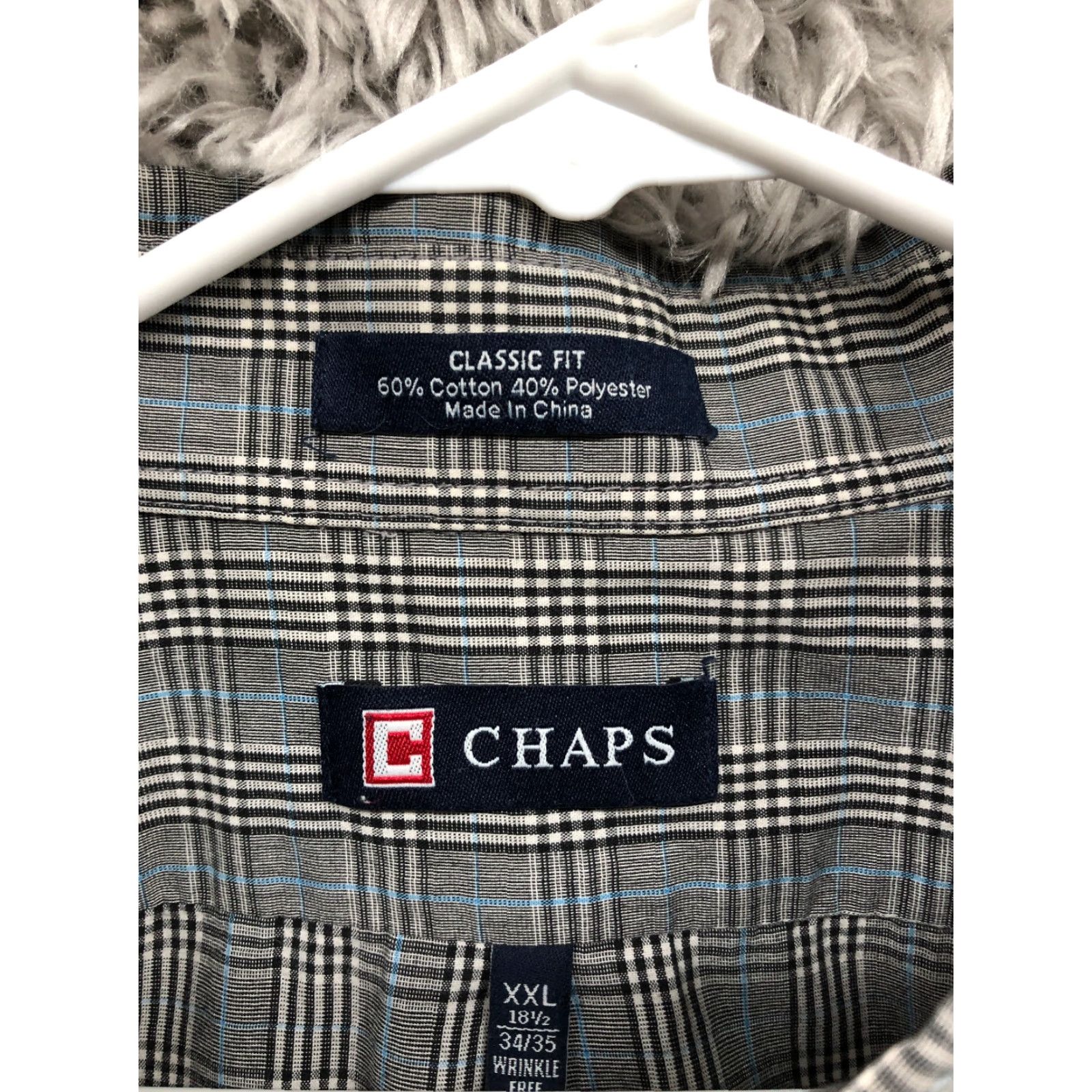 Chaps Chaps Shirt XXL Mens Gray Plaid Long Sleeve Button-Down Collar Shirt Size US XXL / EU 58 / 5 - 6 Thumbnail