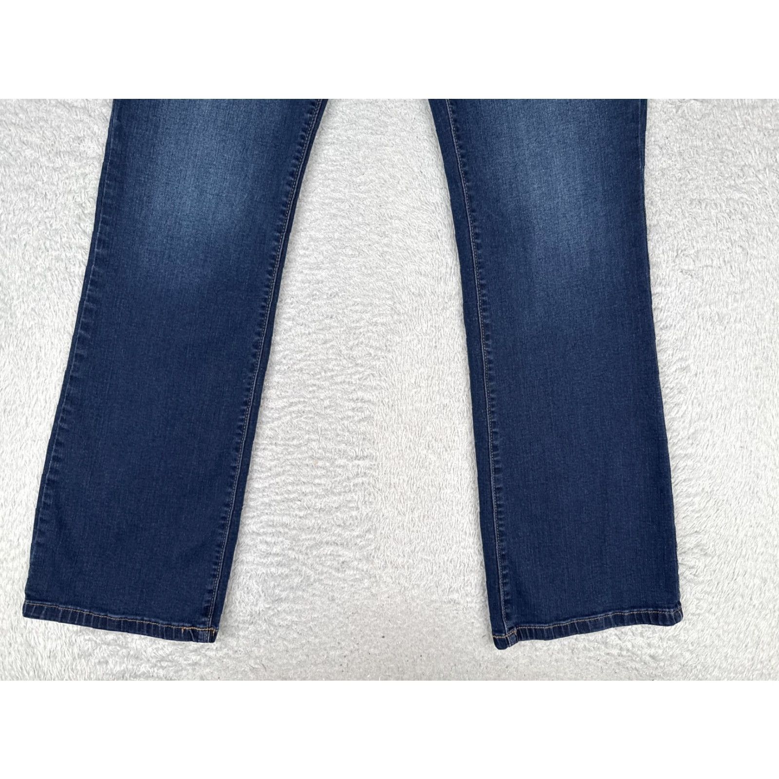 Denime Stylus Jeans Womens Bootcut 16 Blue Dark Wash Mid Rise Stretch 34x32 Denim 5-Pocket Zipper Button Regular Blue, USA Theme Mens? Size 38" / US 16 / IT 52 - 2 Thumbnail