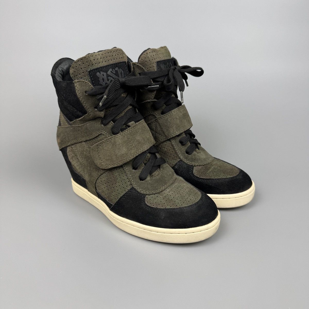 ASH Ash - Bowie Ash Wedge Camouflage Suede Sneakers Size US 8 / IT 38 - 1 Thumbnail