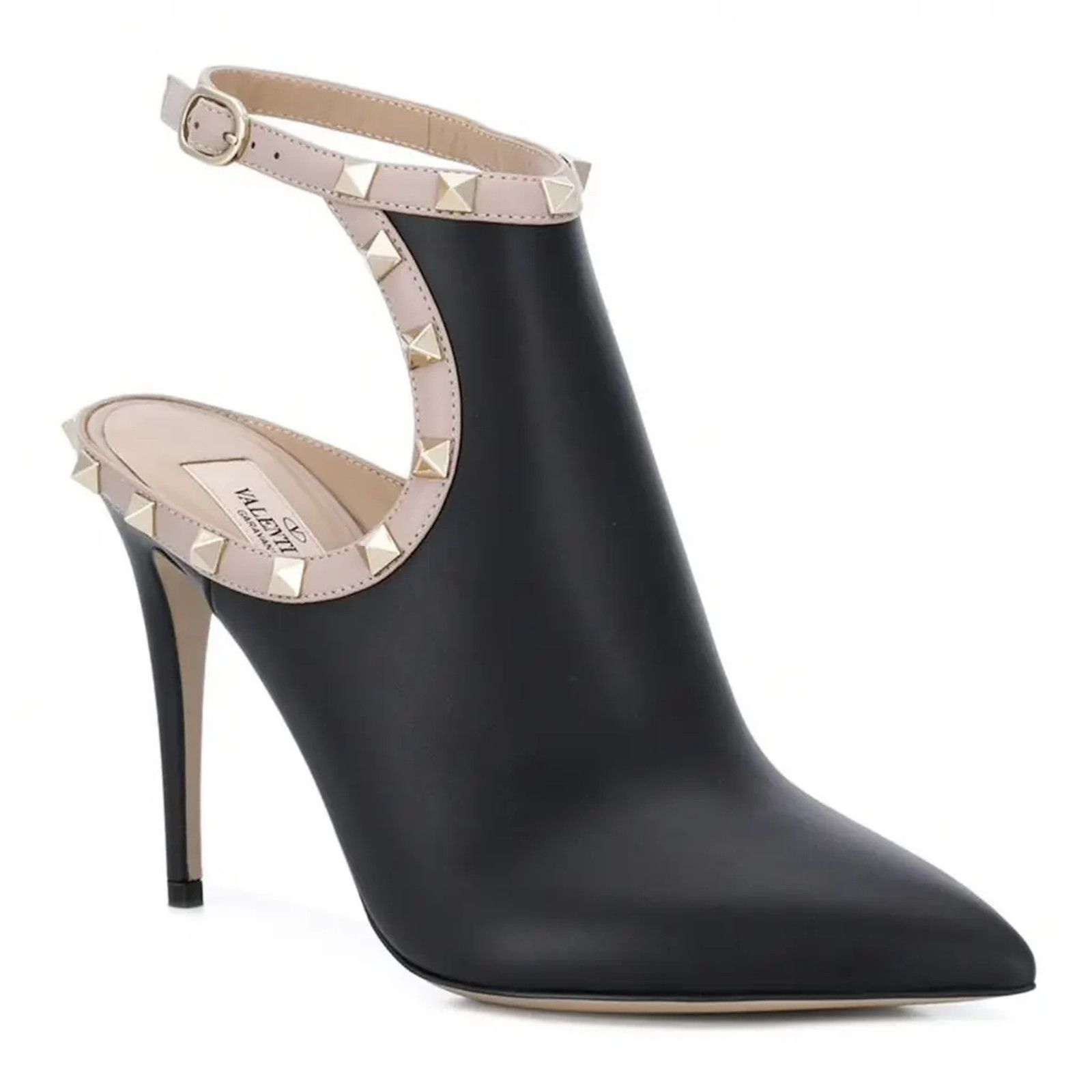 Valentino Rockstud Leather Stud Ankle Strap Heel Bootie Boot Pump 37 Size US 7 / IT 37 - 3 Thumbnail