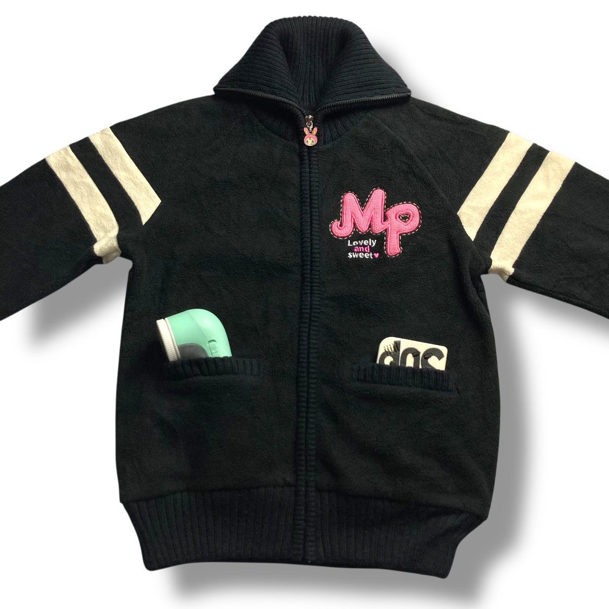 Hysteric Glamour 🇯🇵 🩷🖤 MEZZO PIANO EMBROIDERED LOGO FULL ZIP WOOL JACKET Size L / US 10 / IT 46 - 5 Thumbnail