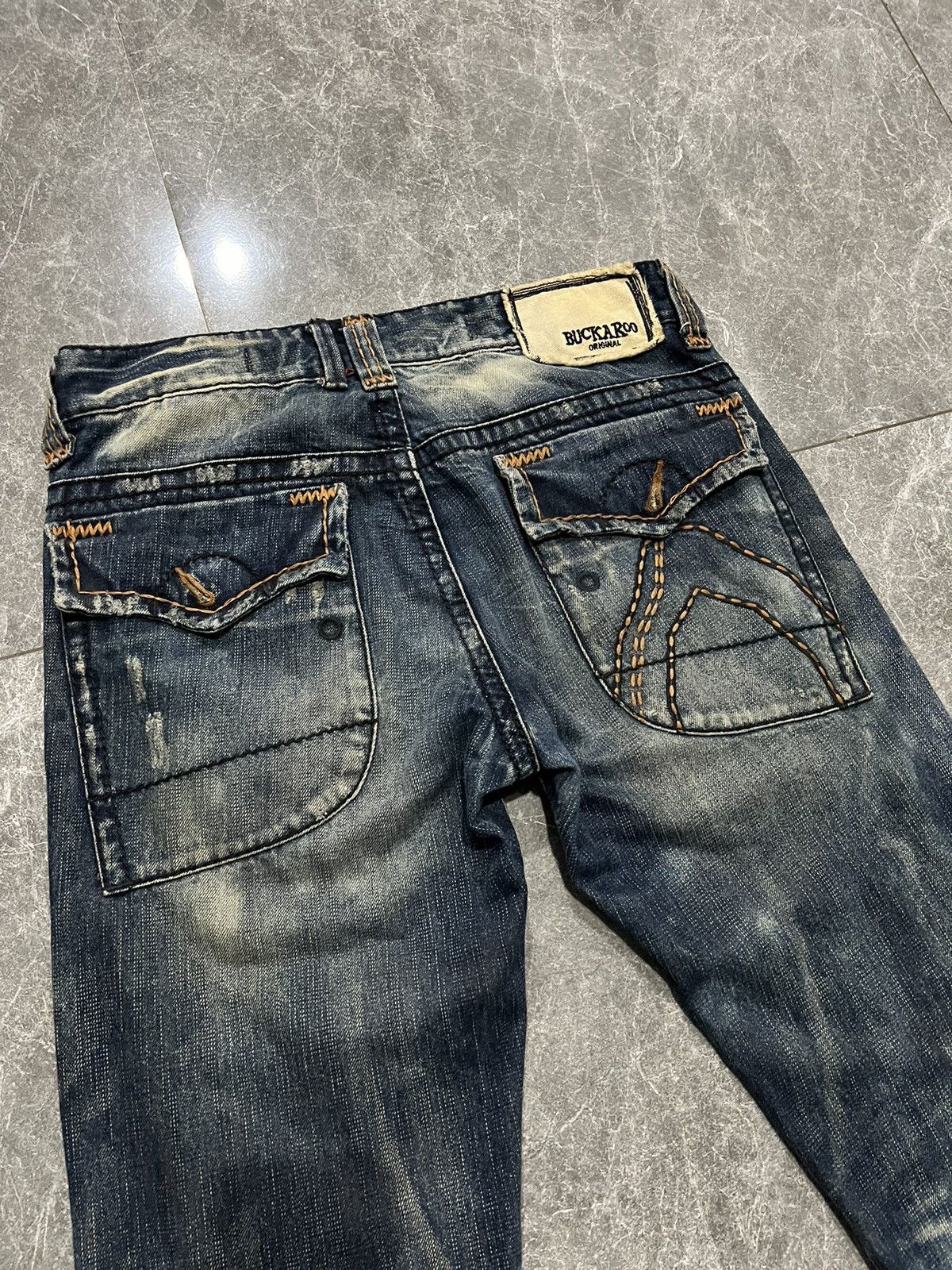 If Six Was Nine Y2K Flared Buckaroo Distress Jeans Size US 32 / EU 48 - 4 Thumbnail