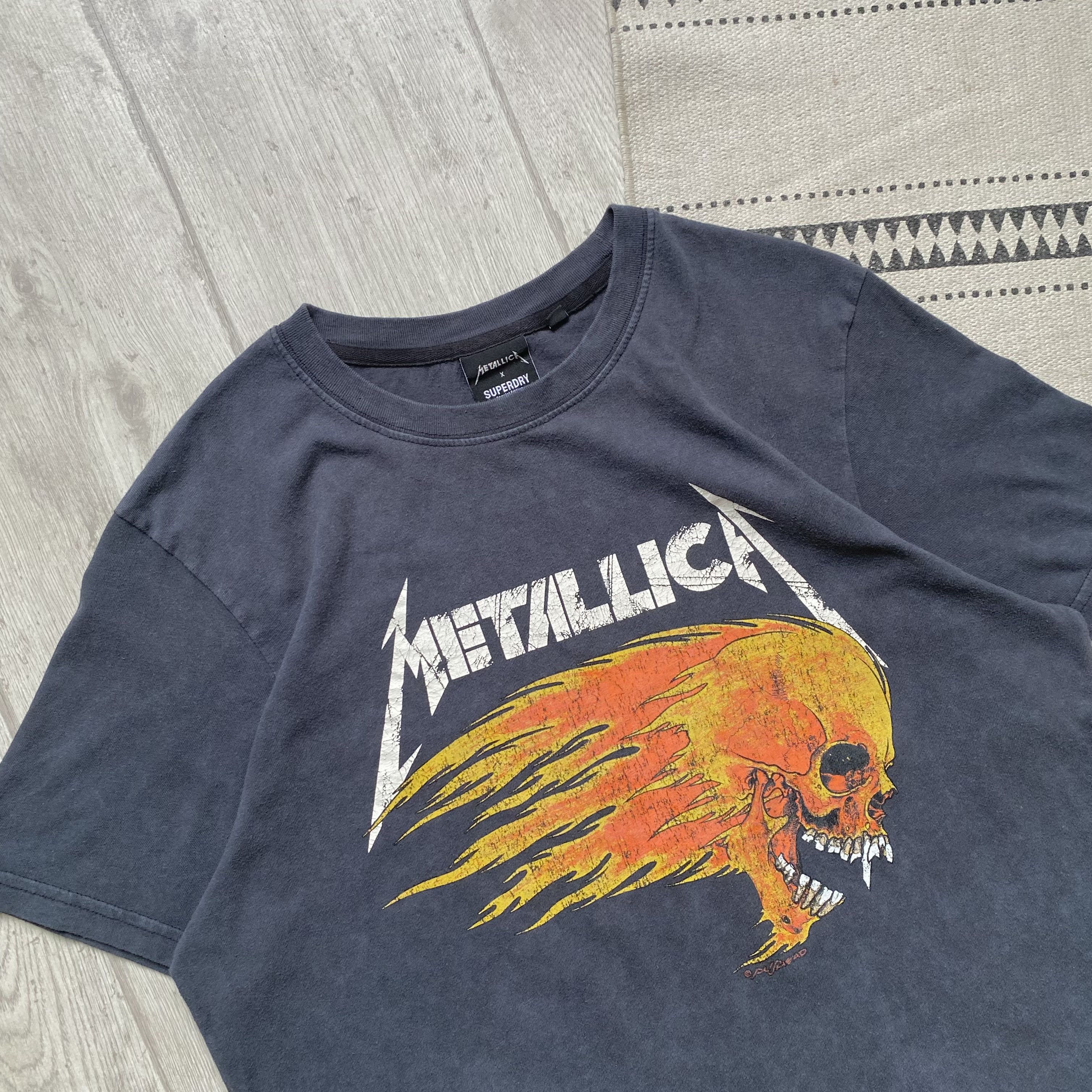 Metallica Metallica tee Flame Skull Pushead X Superdry rock band Size US M / EU 48-50 / 2 - 2 Thumbnail