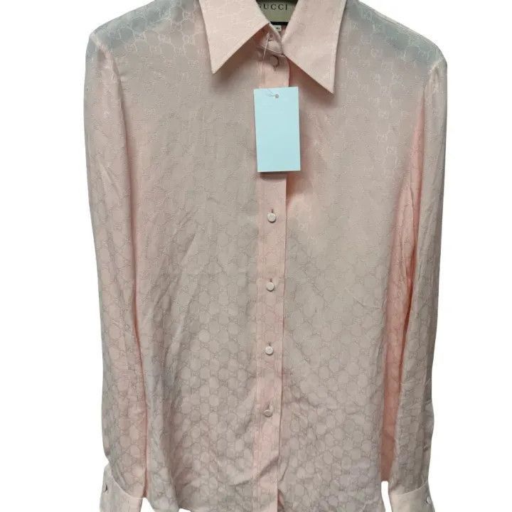 Gucci Gucci Pink Logo Print Long Sleeve Shirt-2507 Size M / US 6-8 / IT 42-44 - 7 Thumbnail
