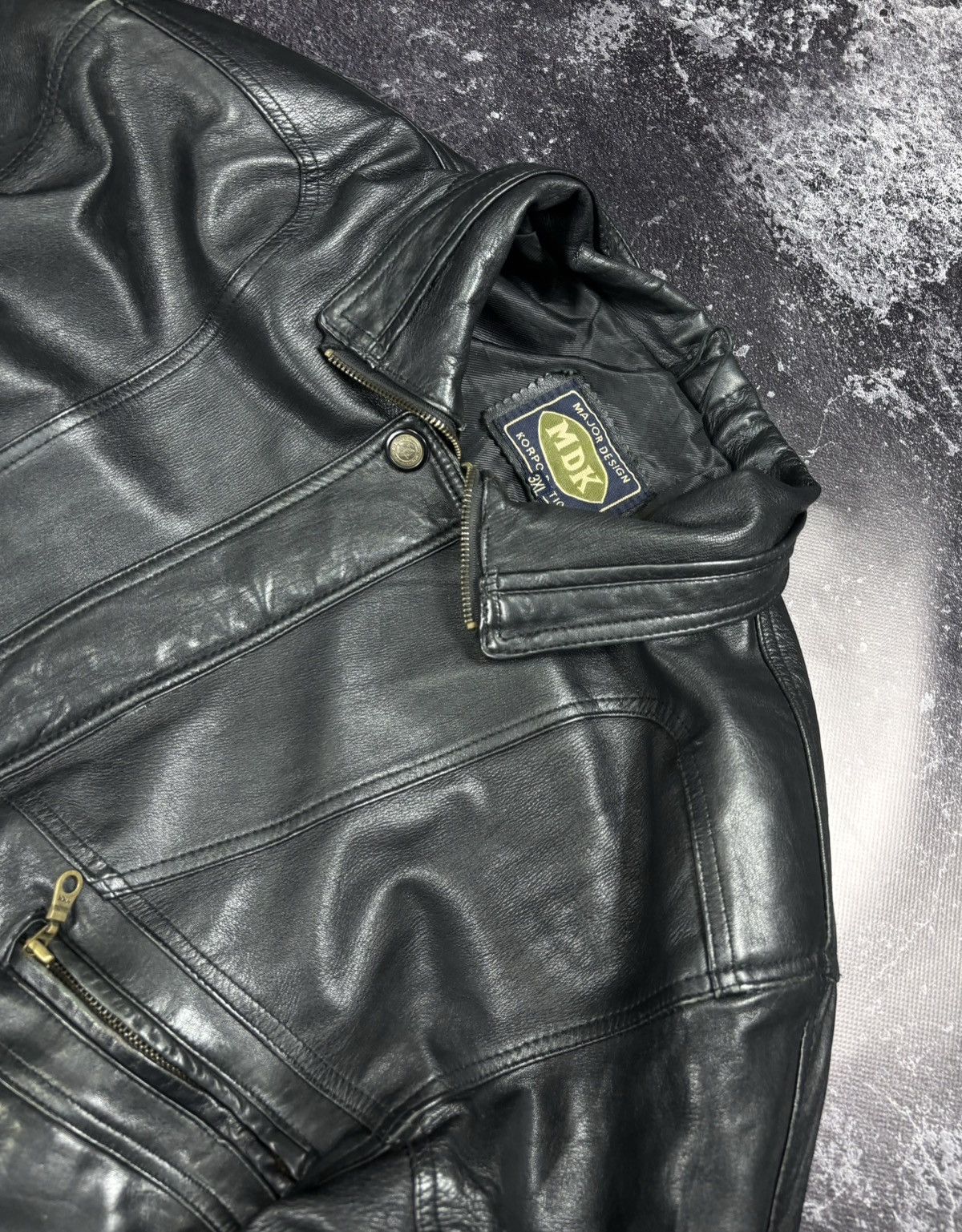 Vintage Vintage Leather bomber jacket Size US XXL / EU 58 / 5 - 5 Thumbnail