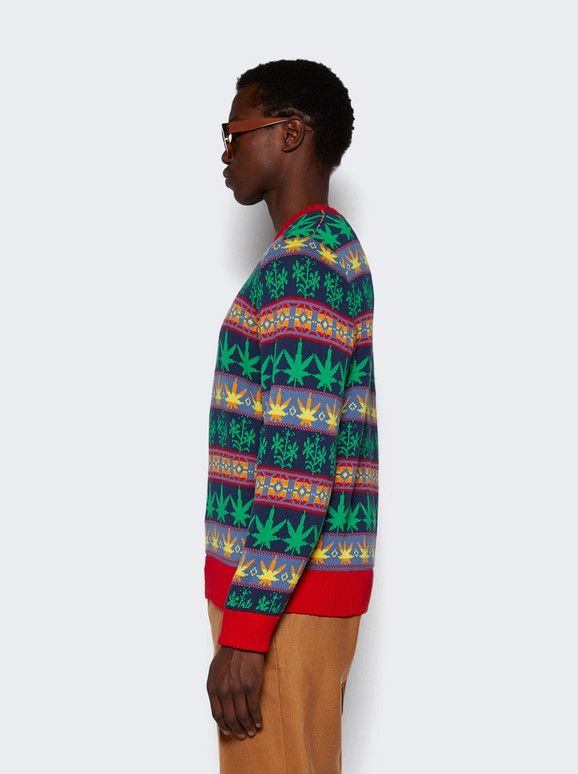 Bode o1mle0226 Marin Jacquard Sweater in Multicolor Size US L / EU 52-54 / 3 - 4 Thumbnail