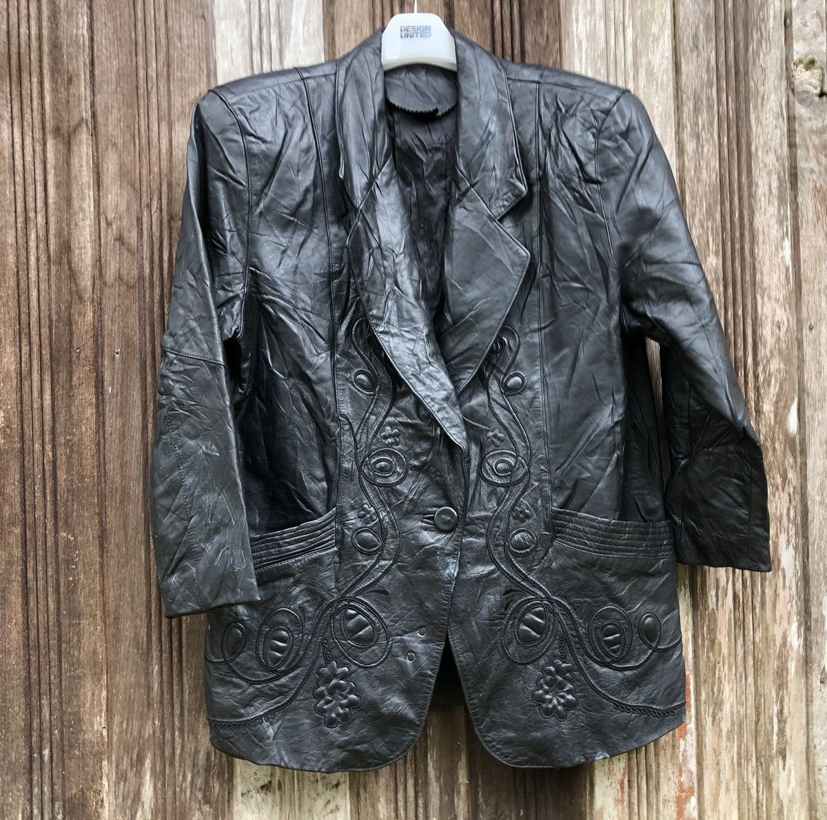 Designer × Vintage Vintage Unbranded Double Collar Leather Jacket Size ONE SIZE - 2 Thumbnail