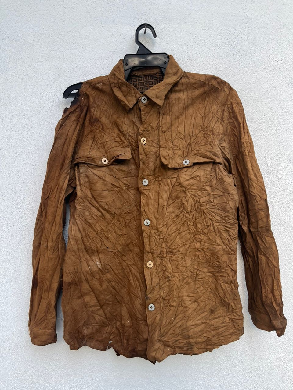 Givenchy Vintage Givency Leather Long Sleeve Shirt Size US M / EU 48-50 / 2 - 1 Thumbnail