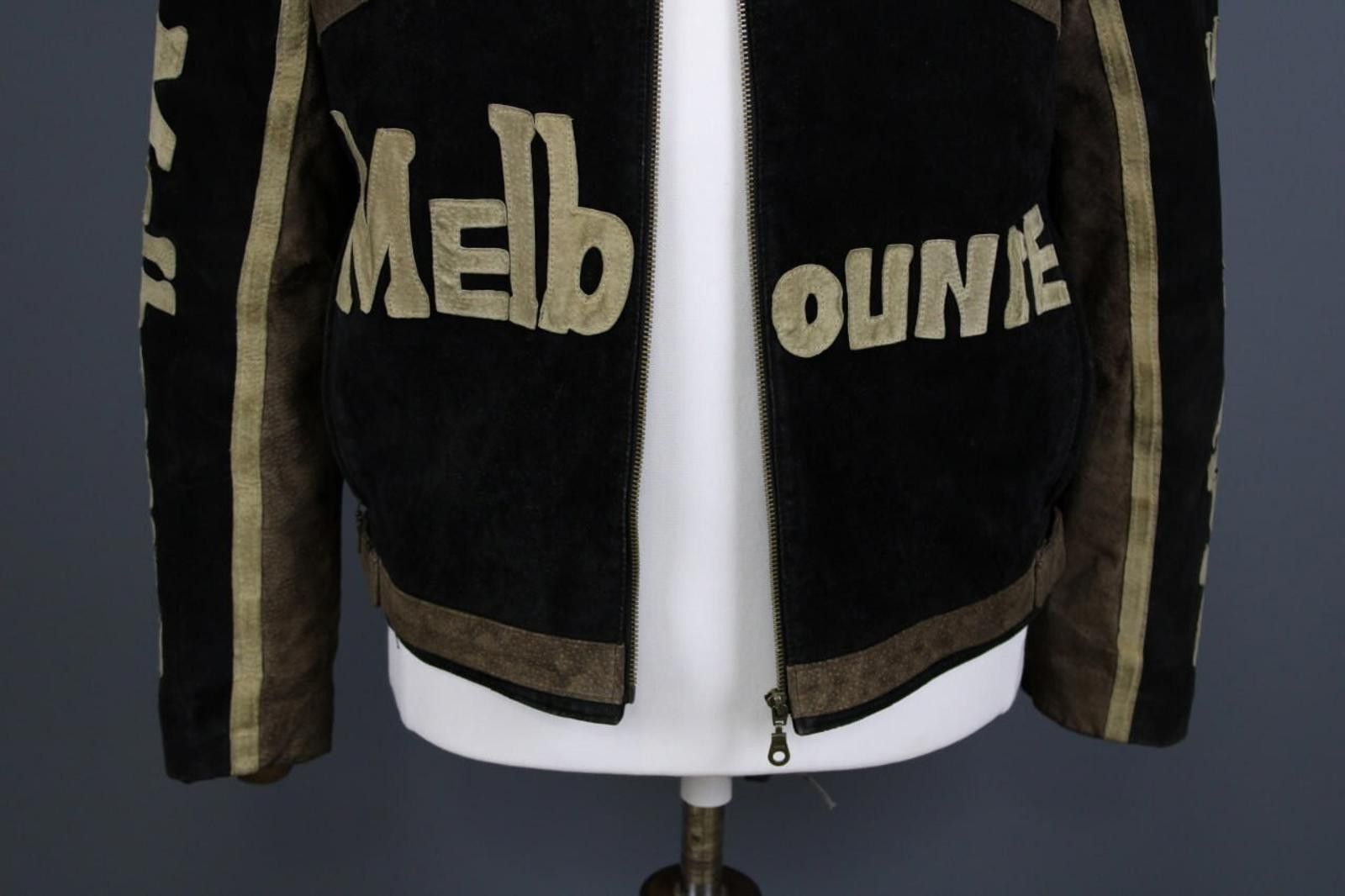 Designer Melbourne Racing Benzene Leather Biker Jacket Size 48 Size US M / EU 48-50 / 2 - 2 Thumbnail