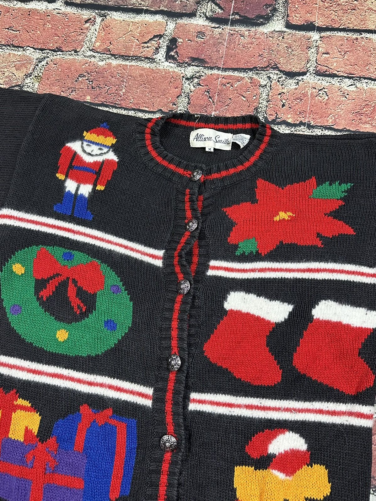 Other Vintage Allison Smith Sweater Granny Ugly Christmas Cardigan Size M / US 6-8 / IT 42-44 - 7 Thumbnail