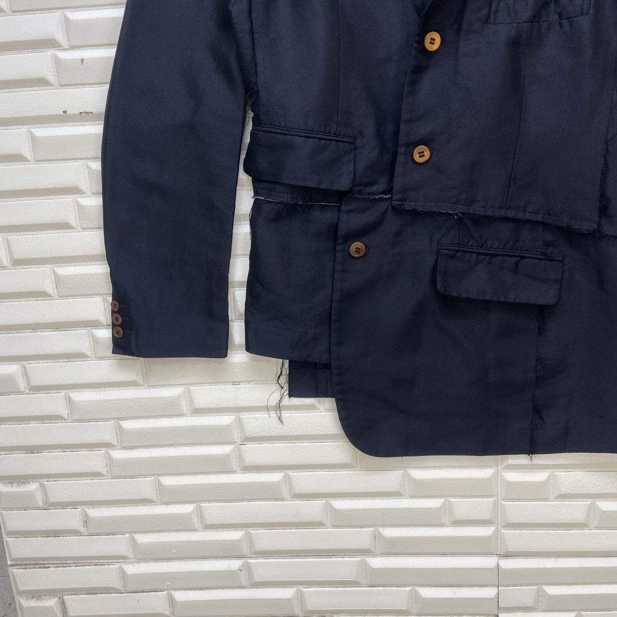 Comme des Garcons Homme Plus AD2020 CDGHP Patchwork Distressed Runway Jacket Coat Size US S / EU 44-46 / 1 - 4 Thumbnail