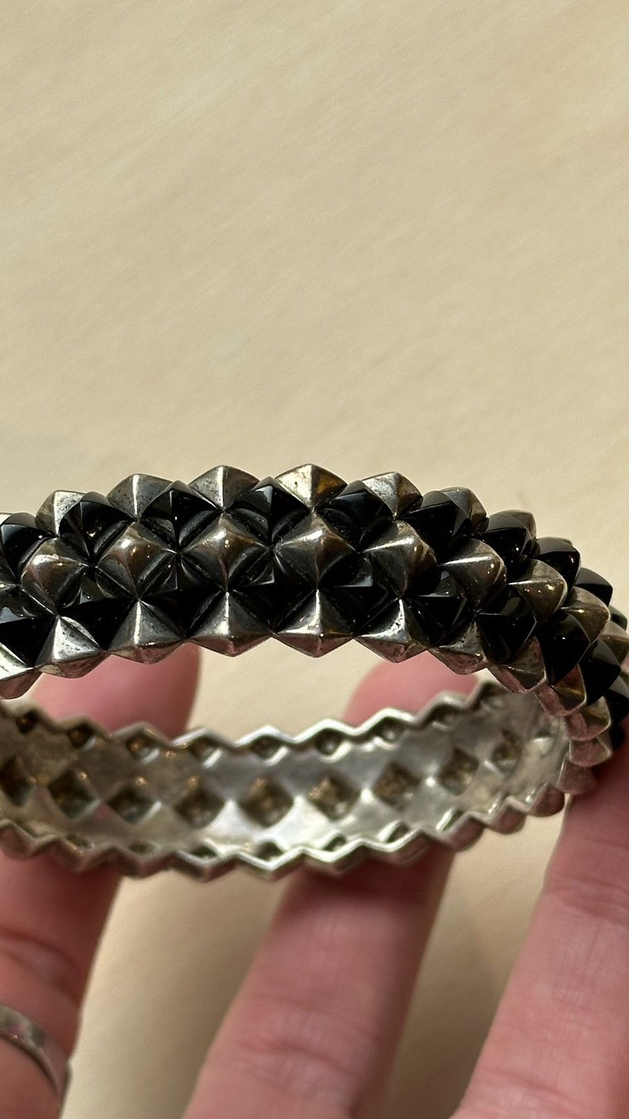Stephen Webster Stephen Webster Solid Silver Bracelet with Black Stone – 925 Size ONE SIZE - 3 Thumbnail