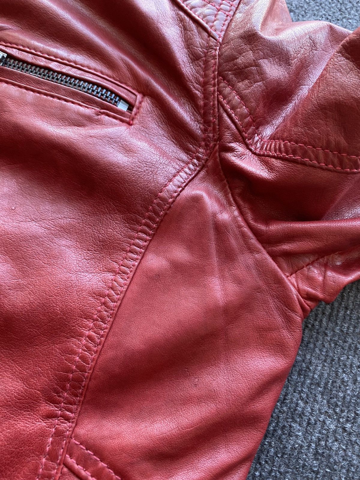 Other 🔥Opium Punk Gothic Red Leather Jacket q-21 Xl Size XL / US 12-14 / IT 48-50 - 18 Thumbnail