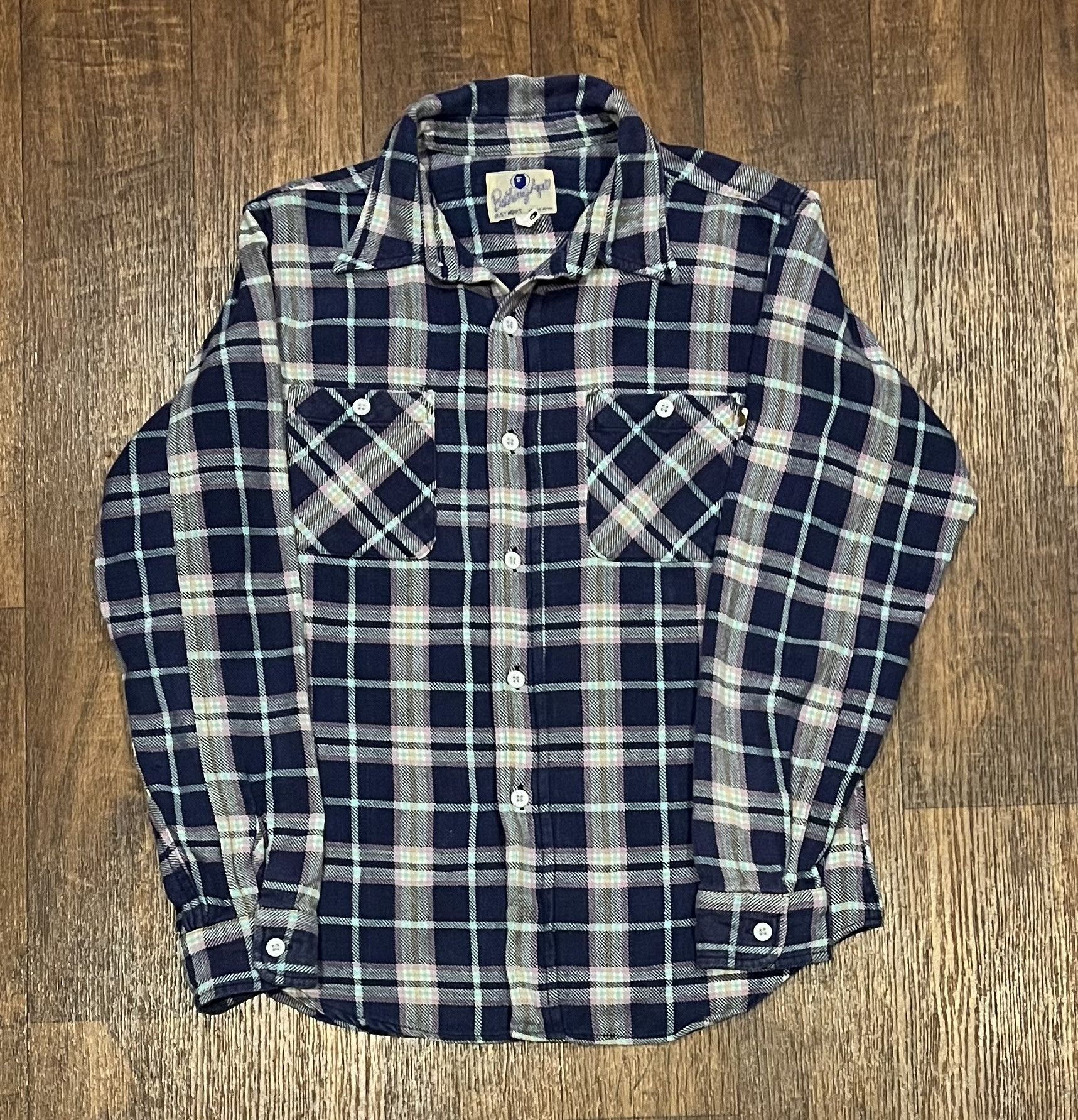 Bape Bape long sleeve flannel button up shirt Size US S / EU 44-46 / 1 - 1 Thumbnail
