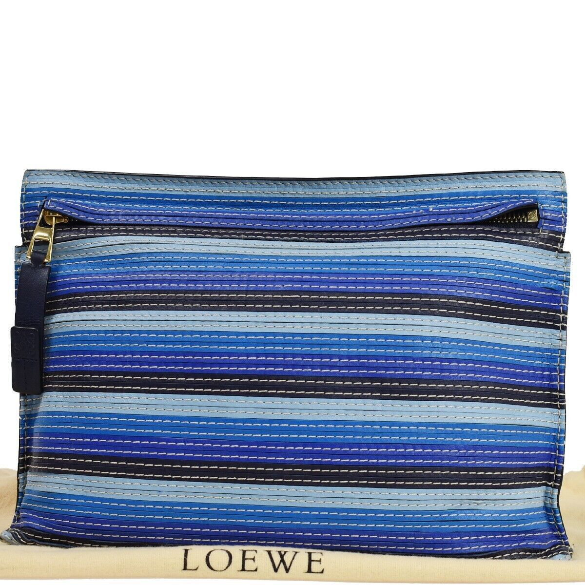 image of Loewe Anagram Clutch Bag in Blue, Men's