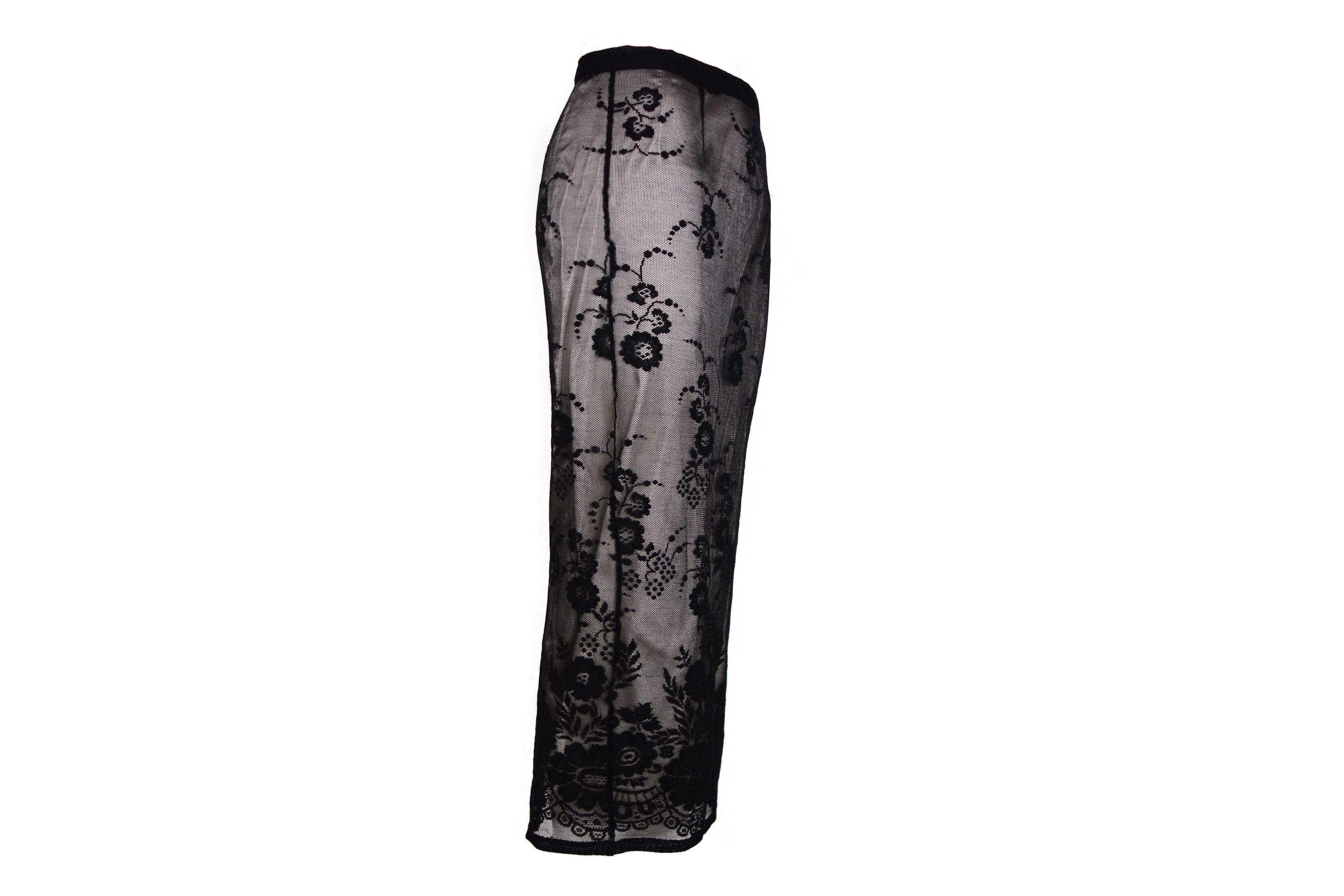 Dolce & Gabbana × Vintage D&G Dolce Gabbana Lace Layered Midi Skirt Sheer Floral Nude Size 27" / US 4 / IT 40 - 3 Thumbnail