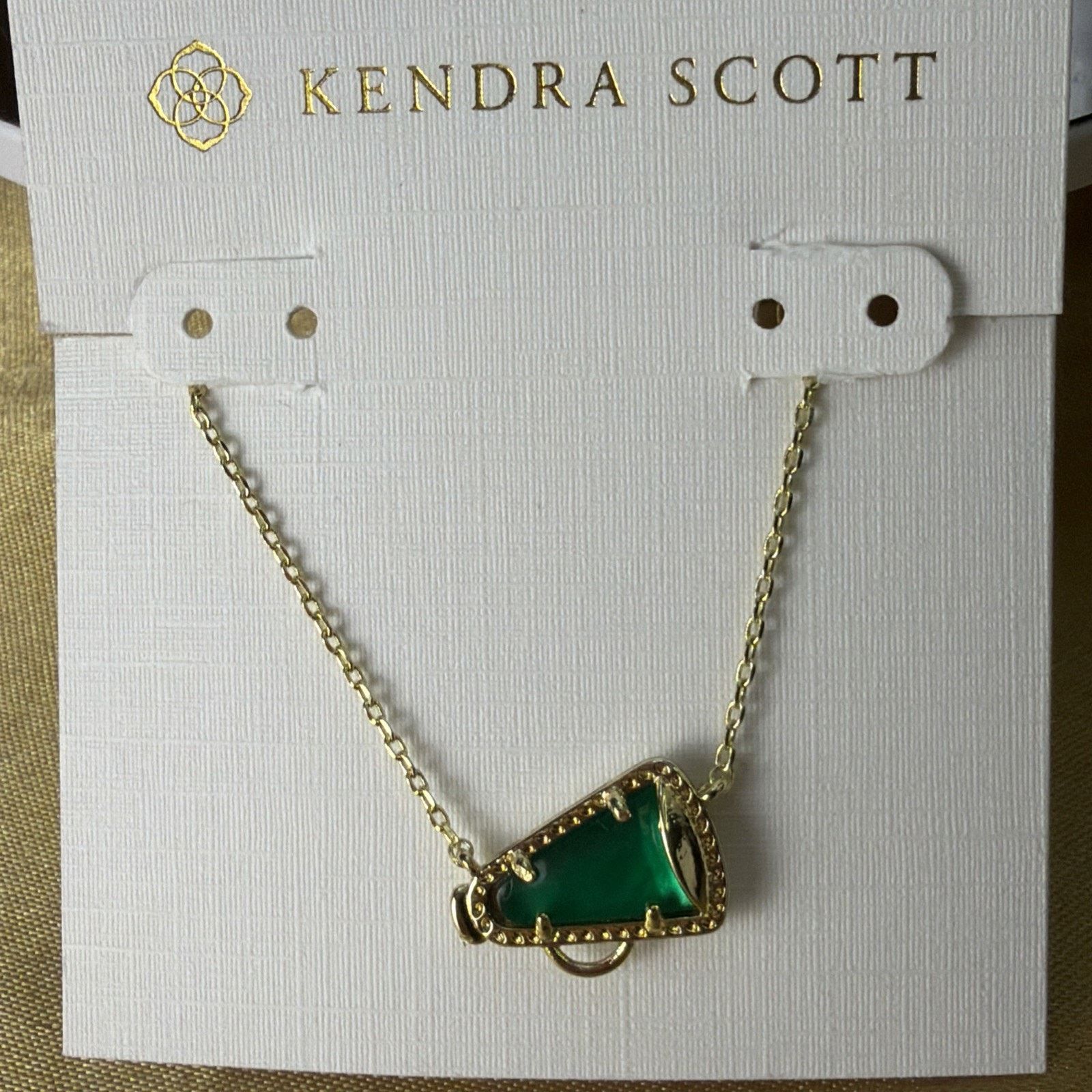 Kendra Scott Kendra Scott Cheer Gold Short Pendant Necklace Emerald NEW Size ONE SIZE - 3 Thumbnail