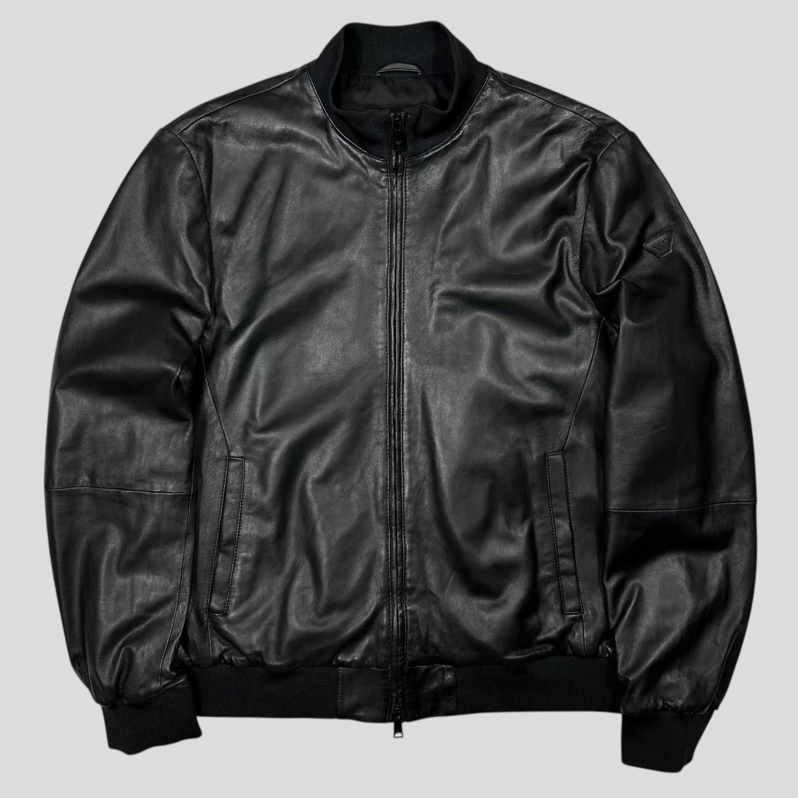 Armani Emporio Armani 2018 Lambs Leather Bomber Jacket - M/L Size US L / EU 52-54 / 3 - 1 Thumbnail