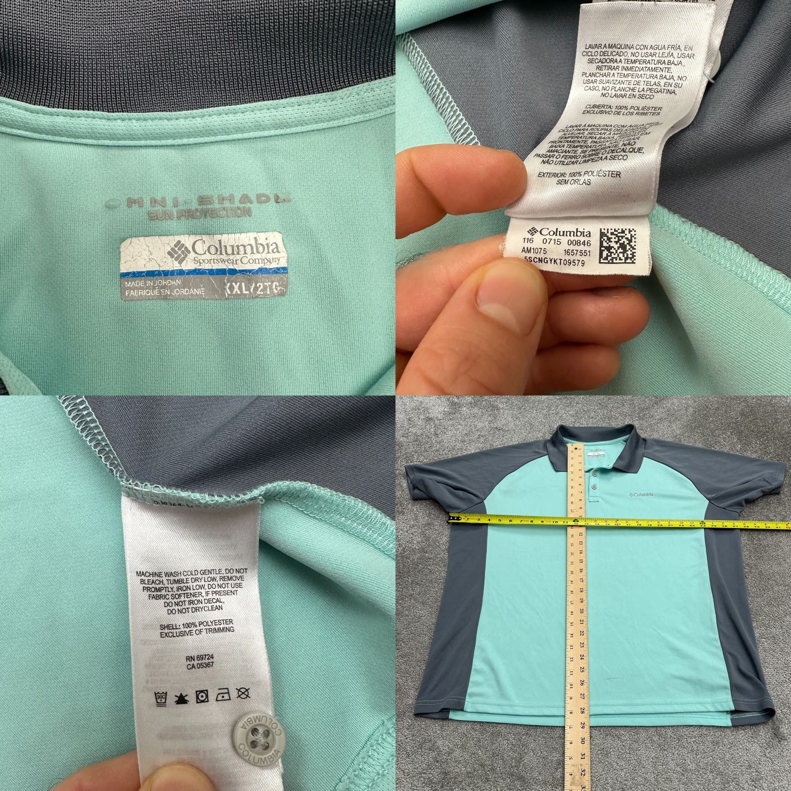 Vintage Columbia PFG Omni-Shade Blasting Cool II Polo Shirt Mens XXL Green Short Sleeve Size US XXL / EU 58 / 5 - 8 Thumbnail