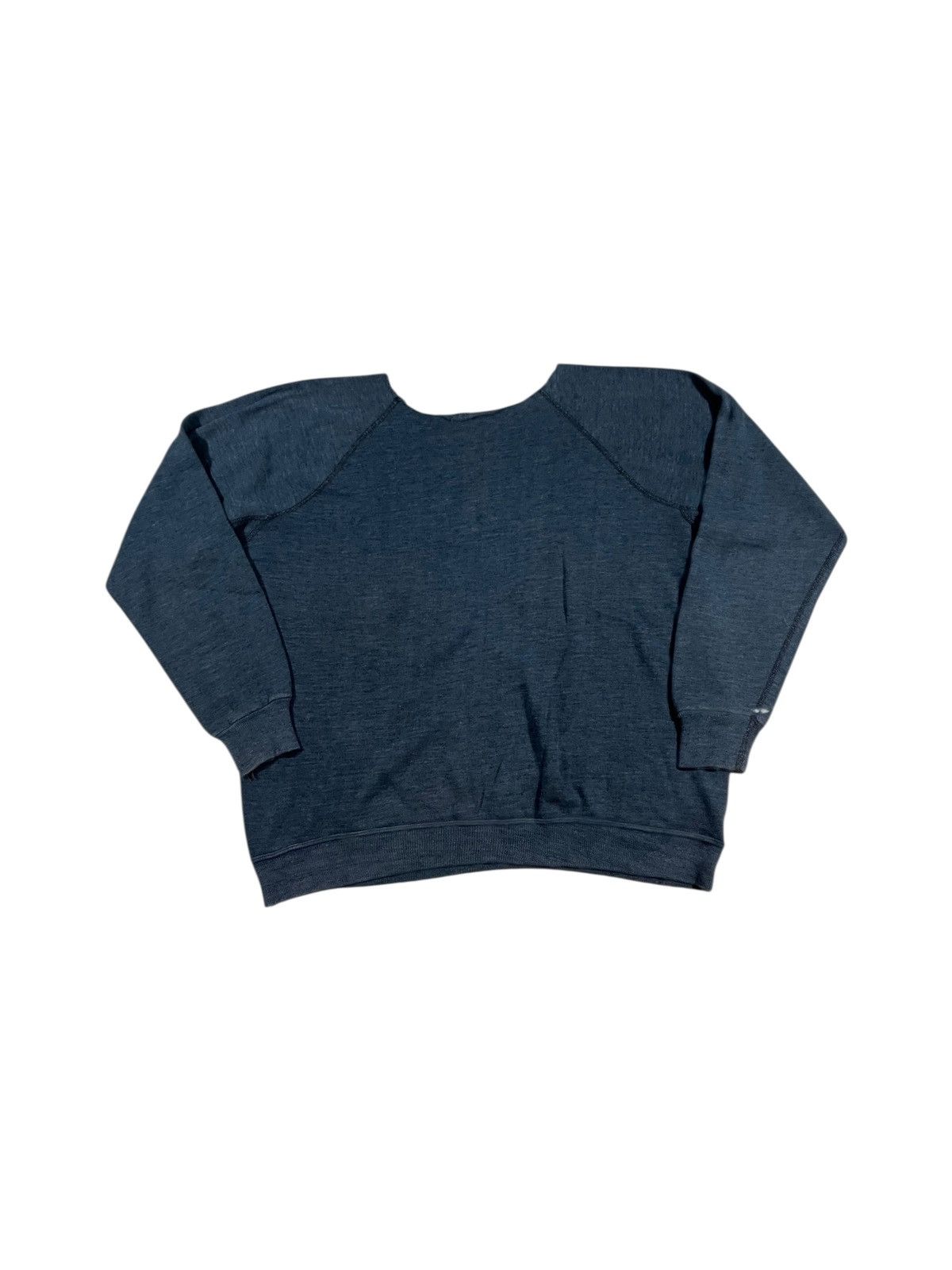Vintage Vintage 70s Blank Grey Raglan Crewneck Sweatshirt Size US L / EU 52-54 / 3 - 1 Thumbnail