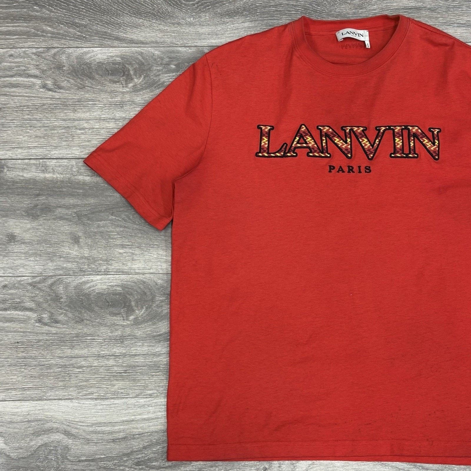 Lanvin Lanvin Embroidered Logo T-Shirt ' Red ' | GOOD CONDITION! Size US XL / EU 56 / 4 - 2 Thumbnail