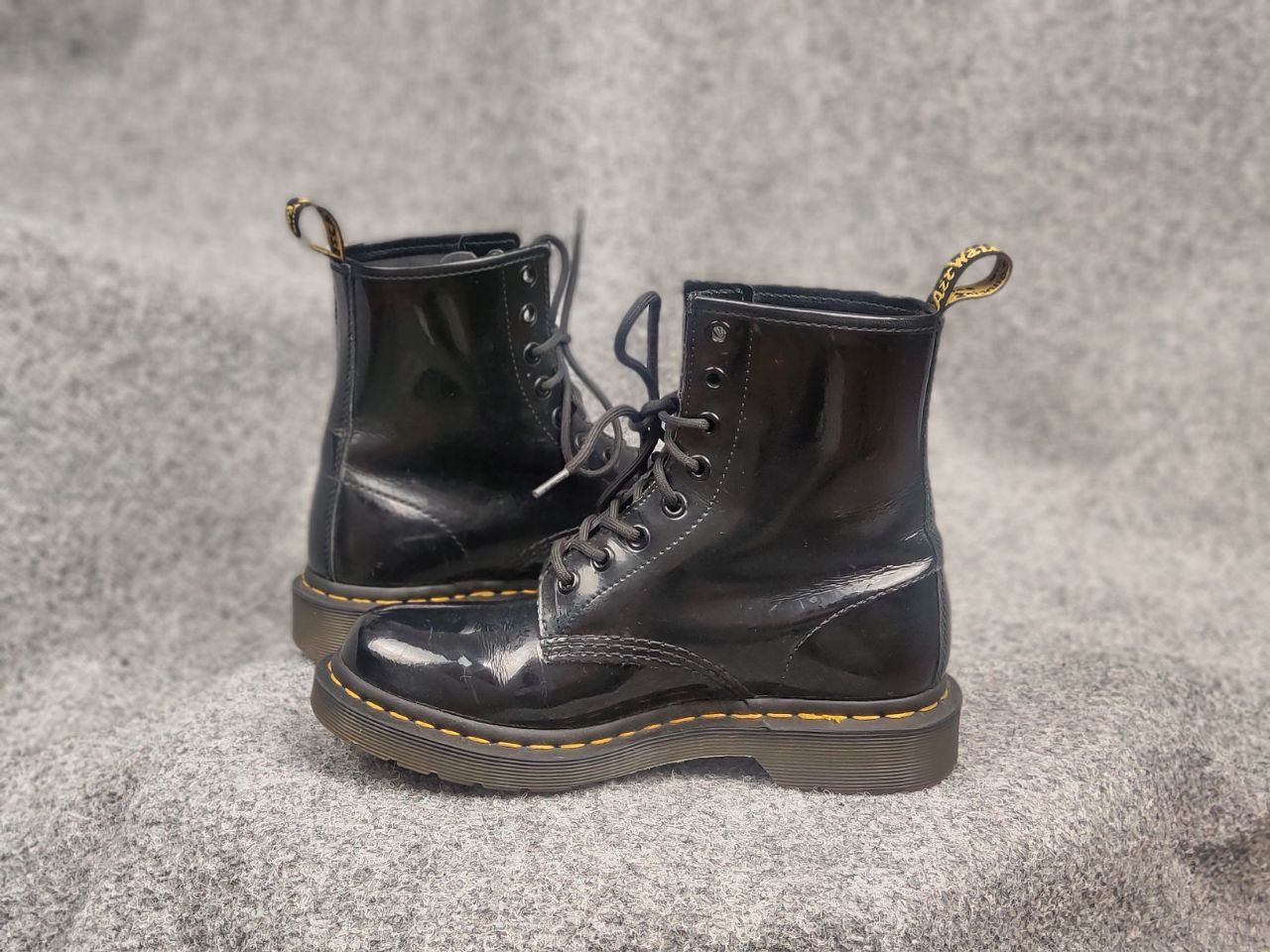 Dr. Martens Dr. Martens 11821 Patent Black Leather Combat lace up Boots Size US 6 / IT 36 - 11 Thumbnail