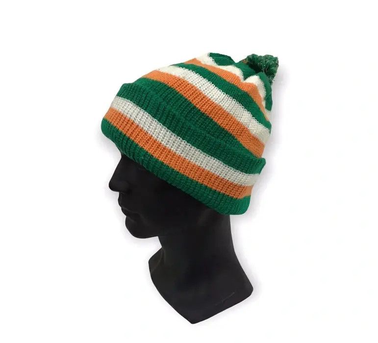 Japanese Brand Japanese Brand Stripe Design Beanie Hat Size ONE SIZE - 1 Thumbnail