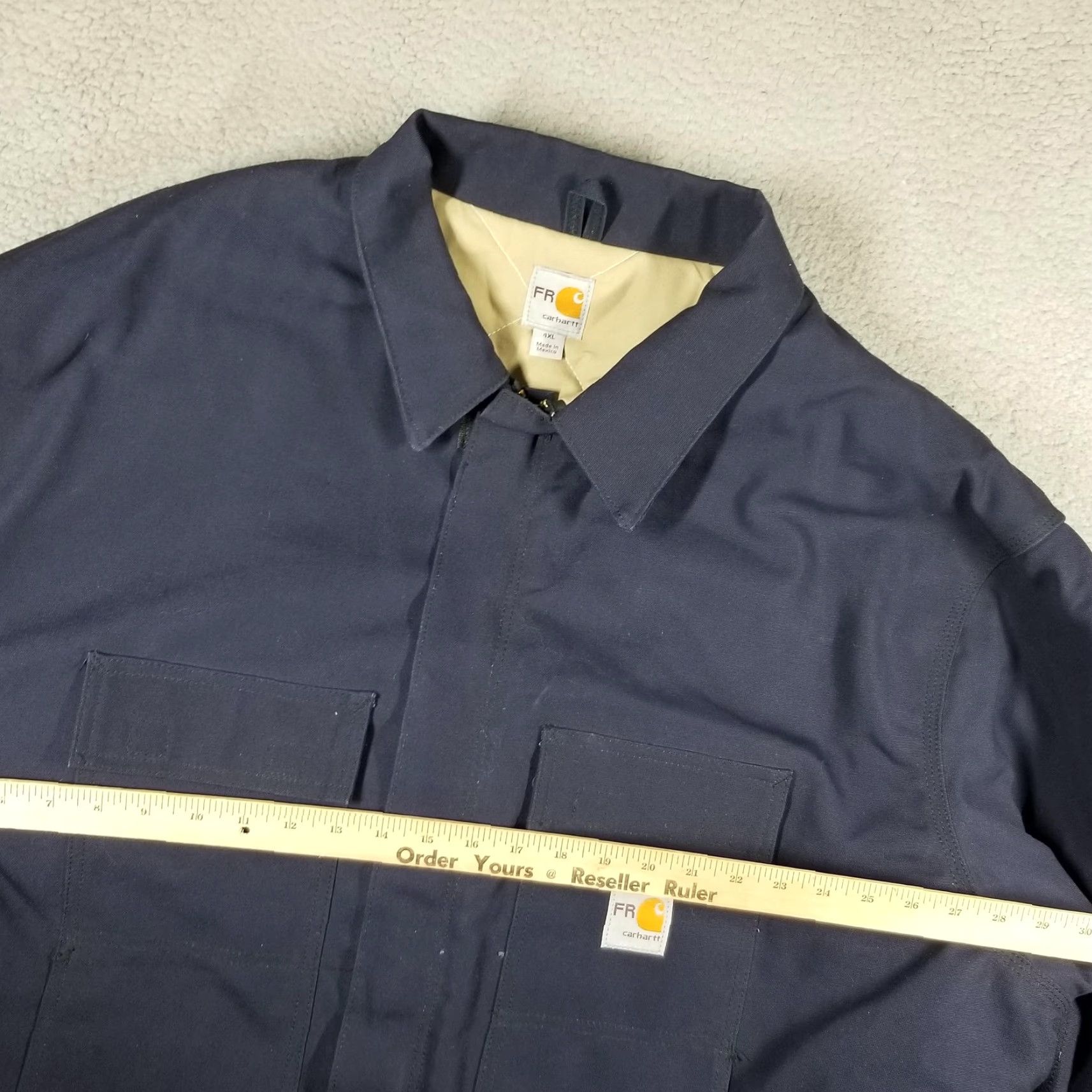 Carhartt VINTAGE Carhartt Jacket 4XL Navy Flame Resistant Quilted Workwear NFPA 2112 Mens Size US XXL / EU 58 / 5 - 5 Thumbnail