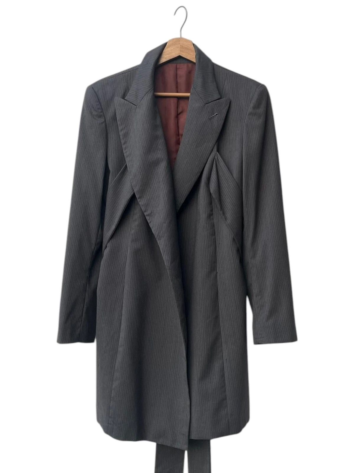 Jean Paul Gaultier Archive Jean Paul Gaultier Classique Pinstripe Wrap Jacket Size M / US 6-8 / IT 42-44 - 4 Thumbnail
