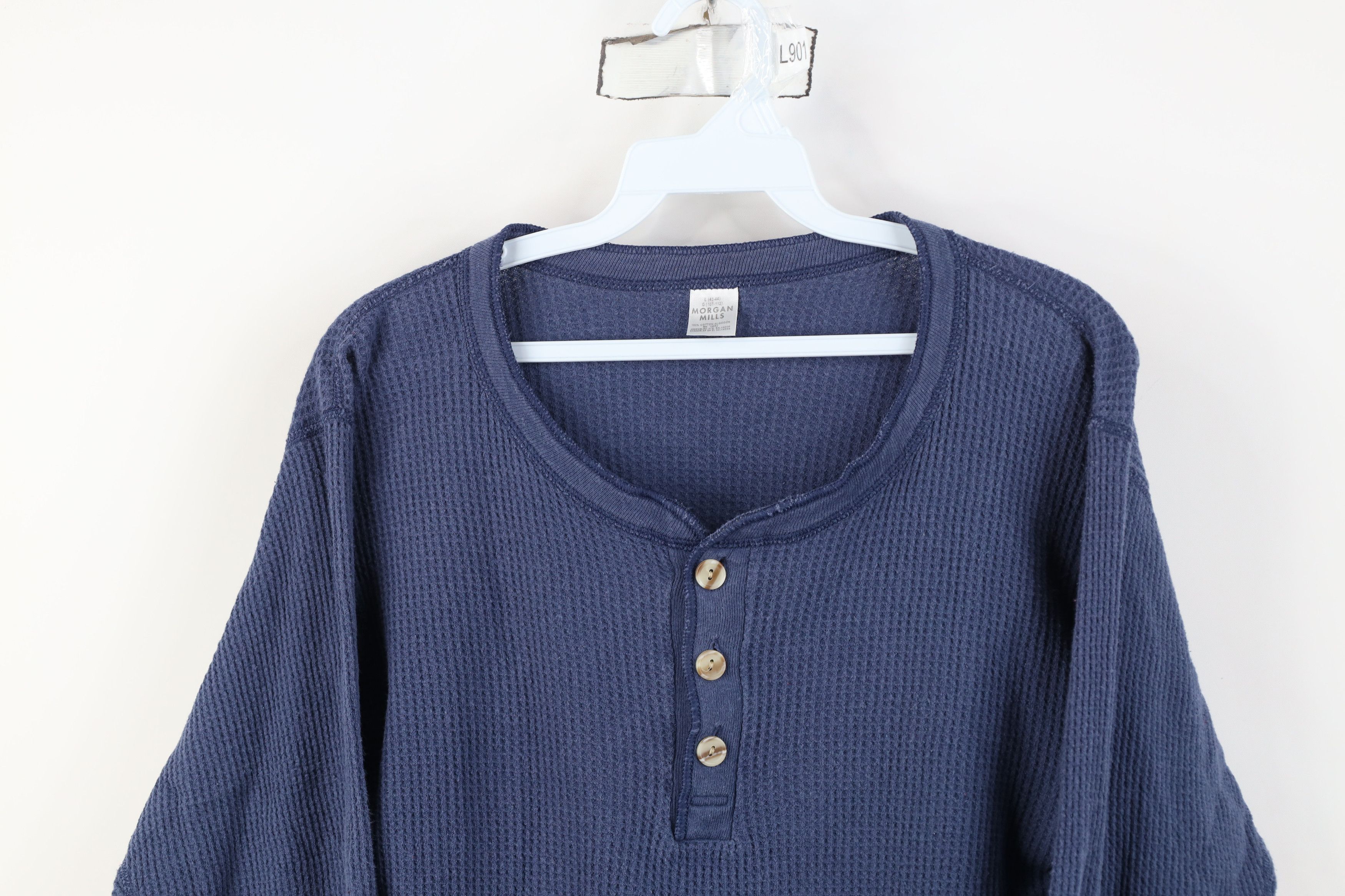 Vintage Vintage 90s Streetwear Knit Long Sleeve Henley T-Shirt Size US L / EU 52-54 / 3 - 2 Thumbnail