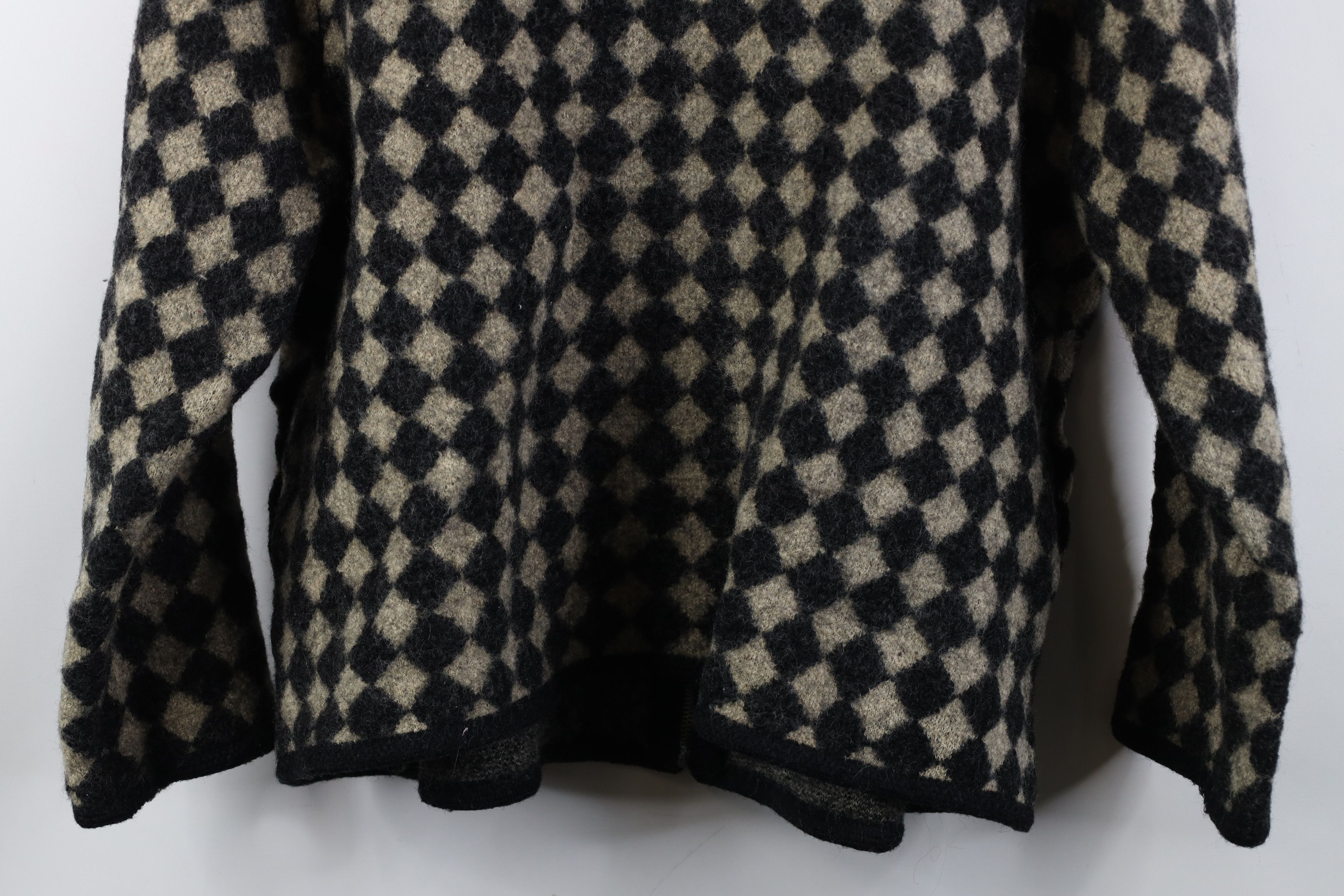 Vintage Vintage 90s Christmas Reindeer Argyle Faux Fur Collar Jacket Size XXL / US 16-18 / IT 52-54 - 15 Thumbnail