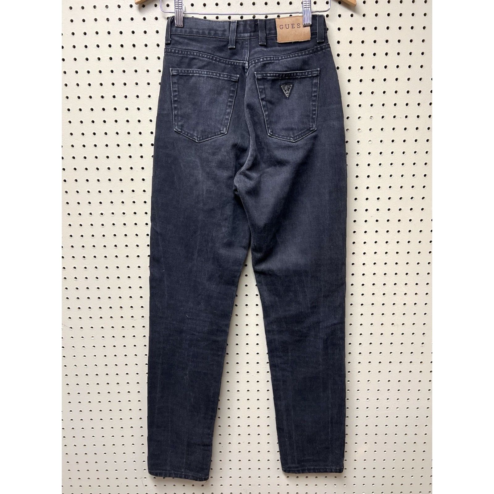 Guess VINTAGE GUESS Jeans Women Black Wash High Rise Skinny Ankle 27x31 5-Pocket Denim Rock USA 80s 90s Grunge Hipster Retro Modern Size 27" / US 4 / IT 40 - 2 Thumbnail