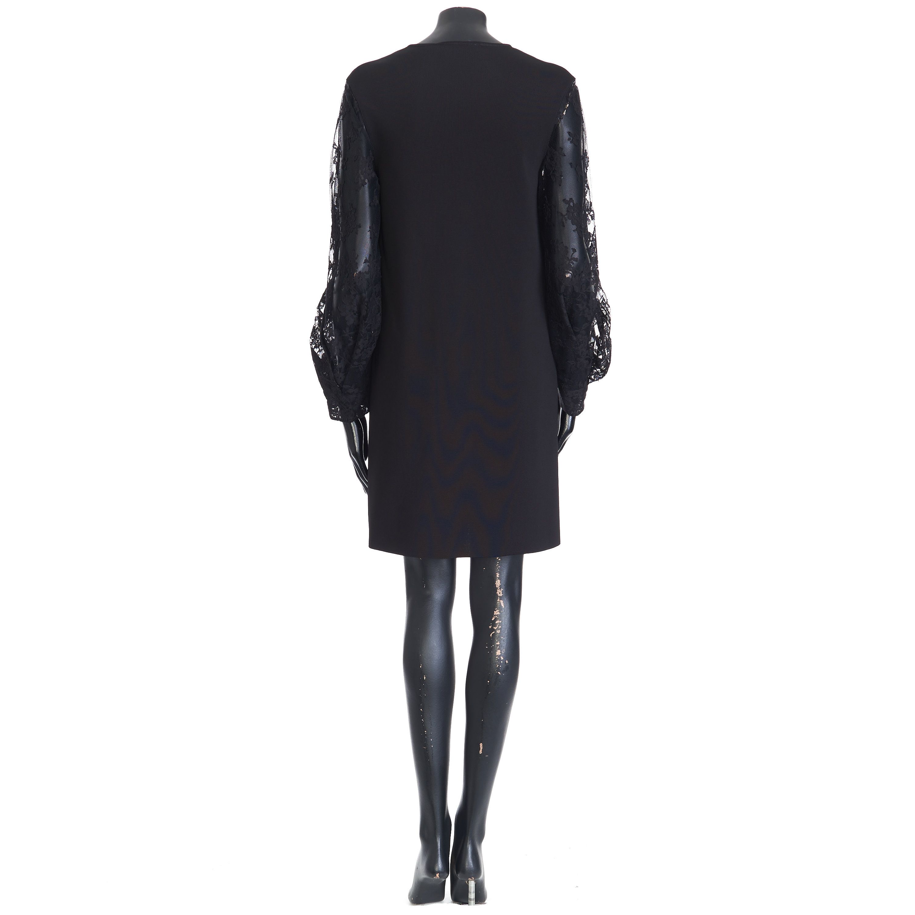 Givenchy Little Black Mini Dress - Floral Lace Sleeve Size S / US 4 / IT 40 - 5 Thumbnail