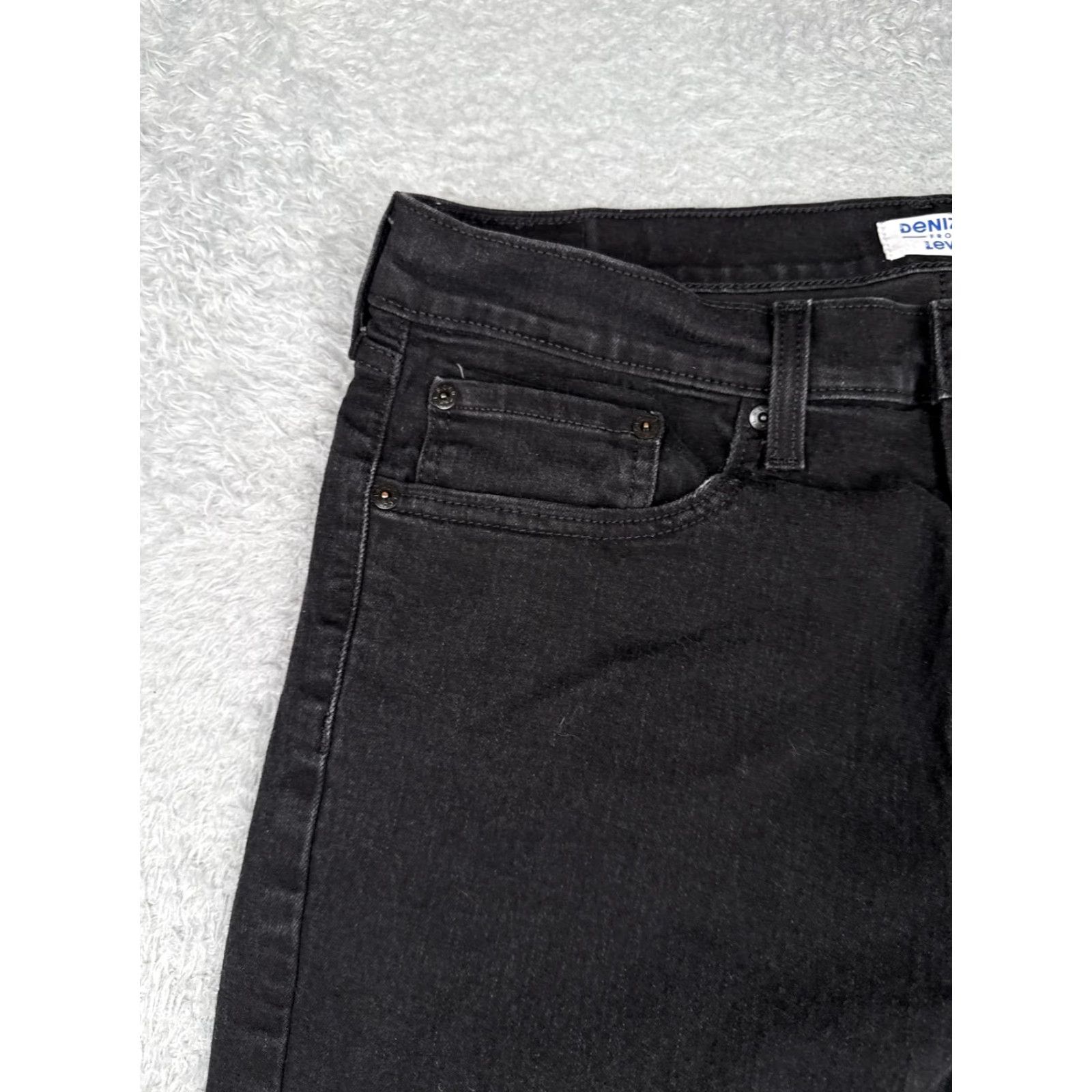 Levi's Denizen Levi's Black Denim Shorts Women 34x10 Cut-Off Stretch 5-Pocket Raw Hem Jeans Casual Women Size 24" / US 00 / IT 34 - 4 Thumbnail