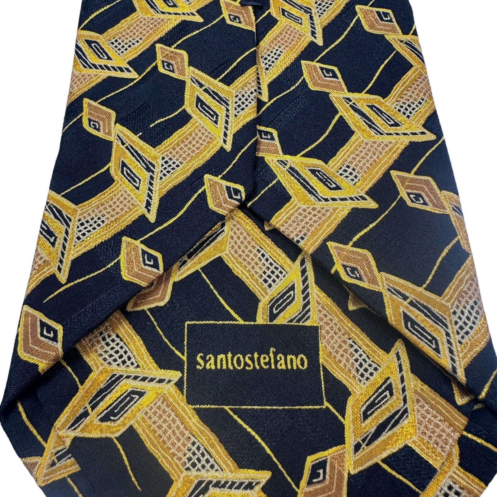 Santostefano SANTOSTEFANO Mens Tie 100% Silk Geometric Argyle Neck Tie Size ONE SIZE - 4 Thumbnail