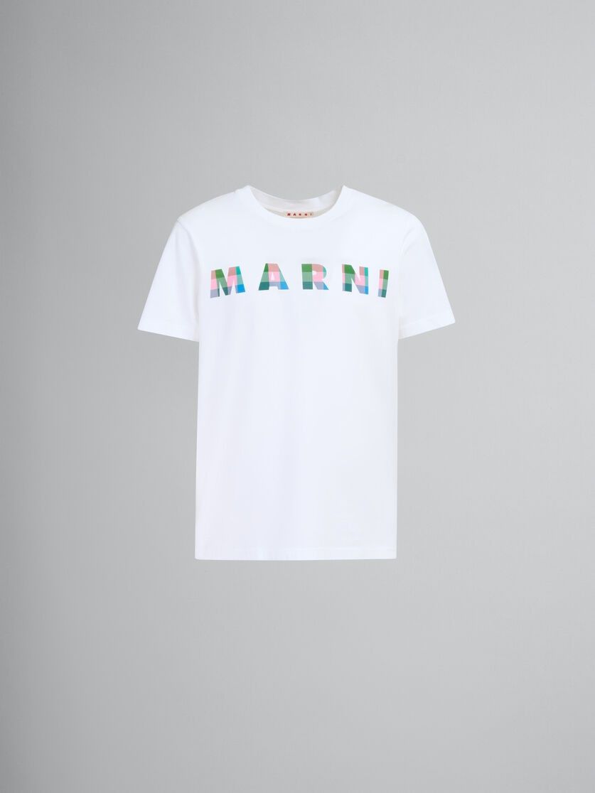 Marni oc11z0525 Cotton T-Shirt With Gingham in White Size US S / EU 44-46 / 1 - 1 Thumbnail