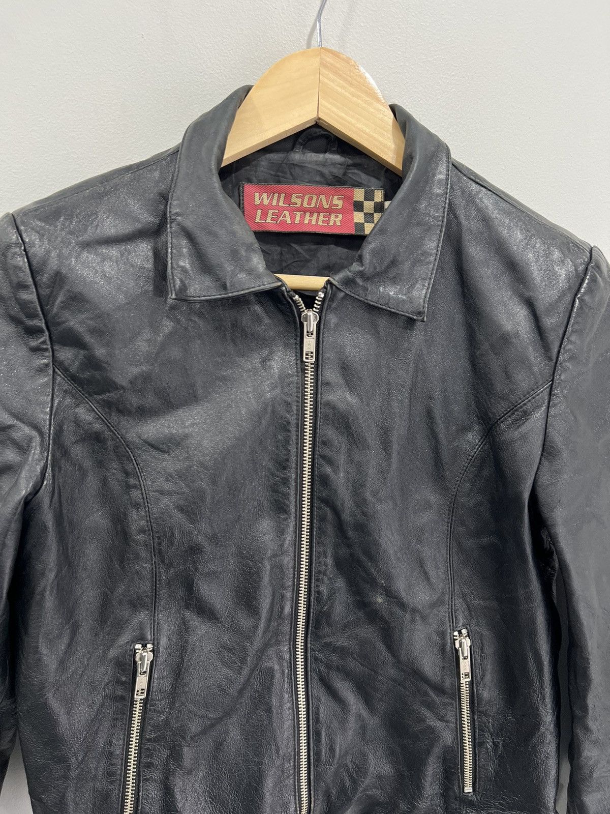 Wilson Vintage Womens Wilsons Leather Jacket Biker Size M / US 6-8 / IT 42-44 - 3 Thumbnail