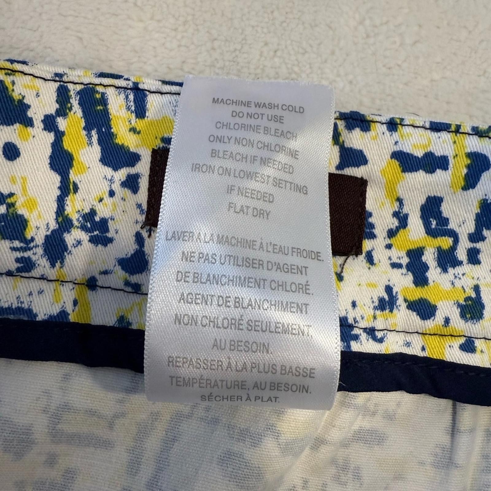 Maison Margiela Mark. retro full mini skirt abstract blue yellow SZ XXL Size 42" / US 20 - 6 Thumbnail