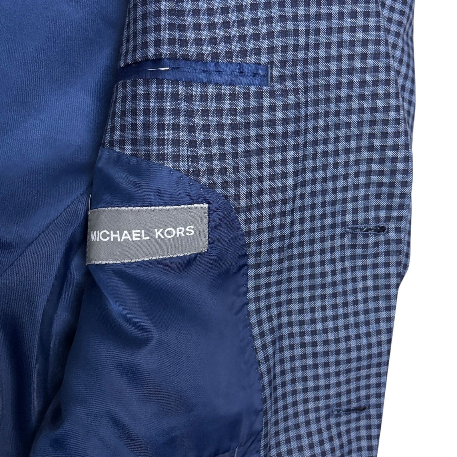 Michael Kors MICHAEL KORS Blazer Designer Check Pattern Sport Coat 44R Size 44R - 3 Thumbnail