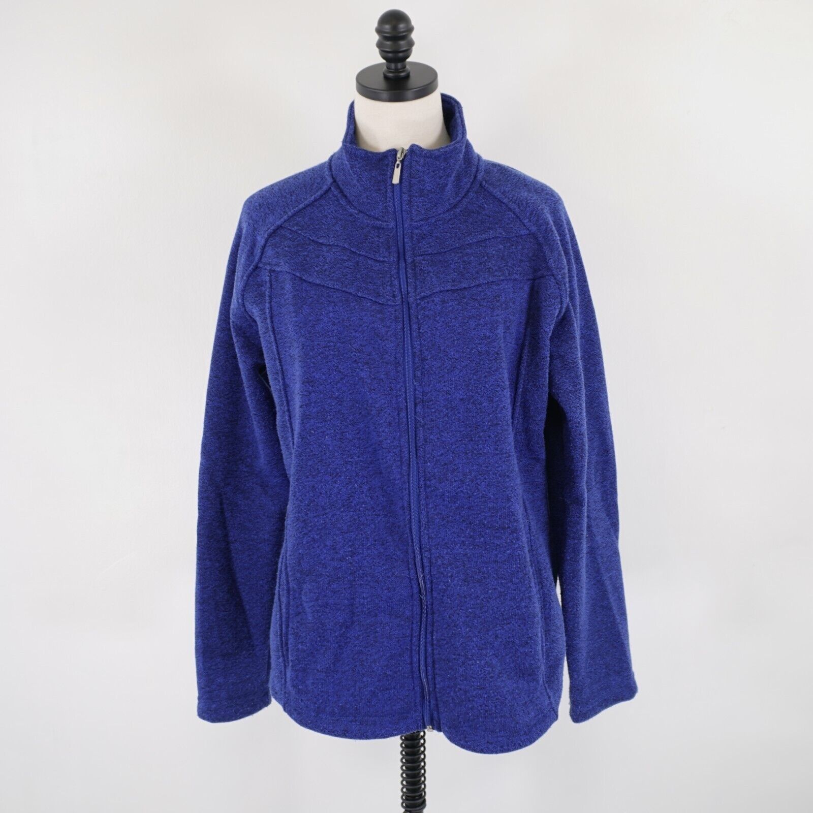 Designer Jason Maxwell Royal Blue XL Full Zip Polyester Mock Neck Swe Size XL / US 12-14 / IT 48-50 - 4 Thumbnail