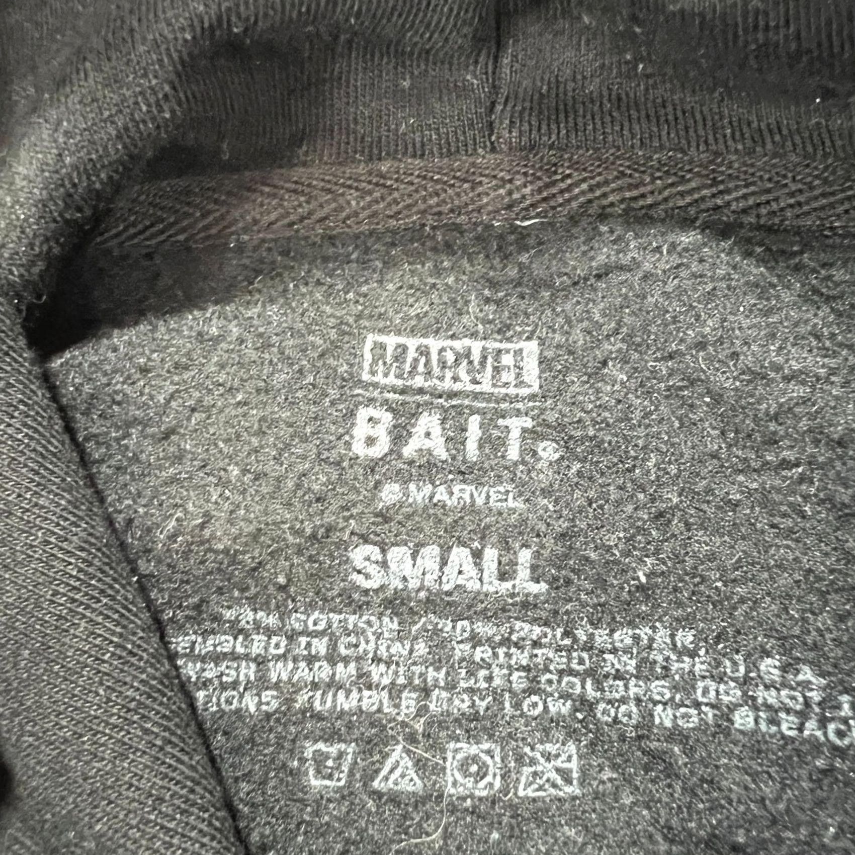 Vintage BAIT Marvel Comics Hulk Hoodie Pullover Sweatshirt Mens Small Black Graphic Size US S / EU 44-46 / 1 - 4 Thumbnail
