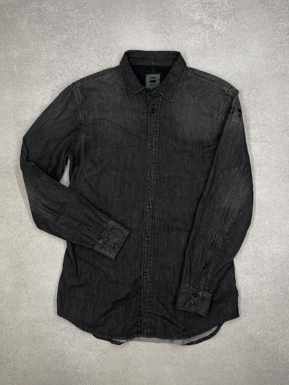 G-Star Mens G Star Raw 5620 Clean Print Shirt Denim Grey Size L Size US L / EU 52-54 / 3 - 2 Thumbnail