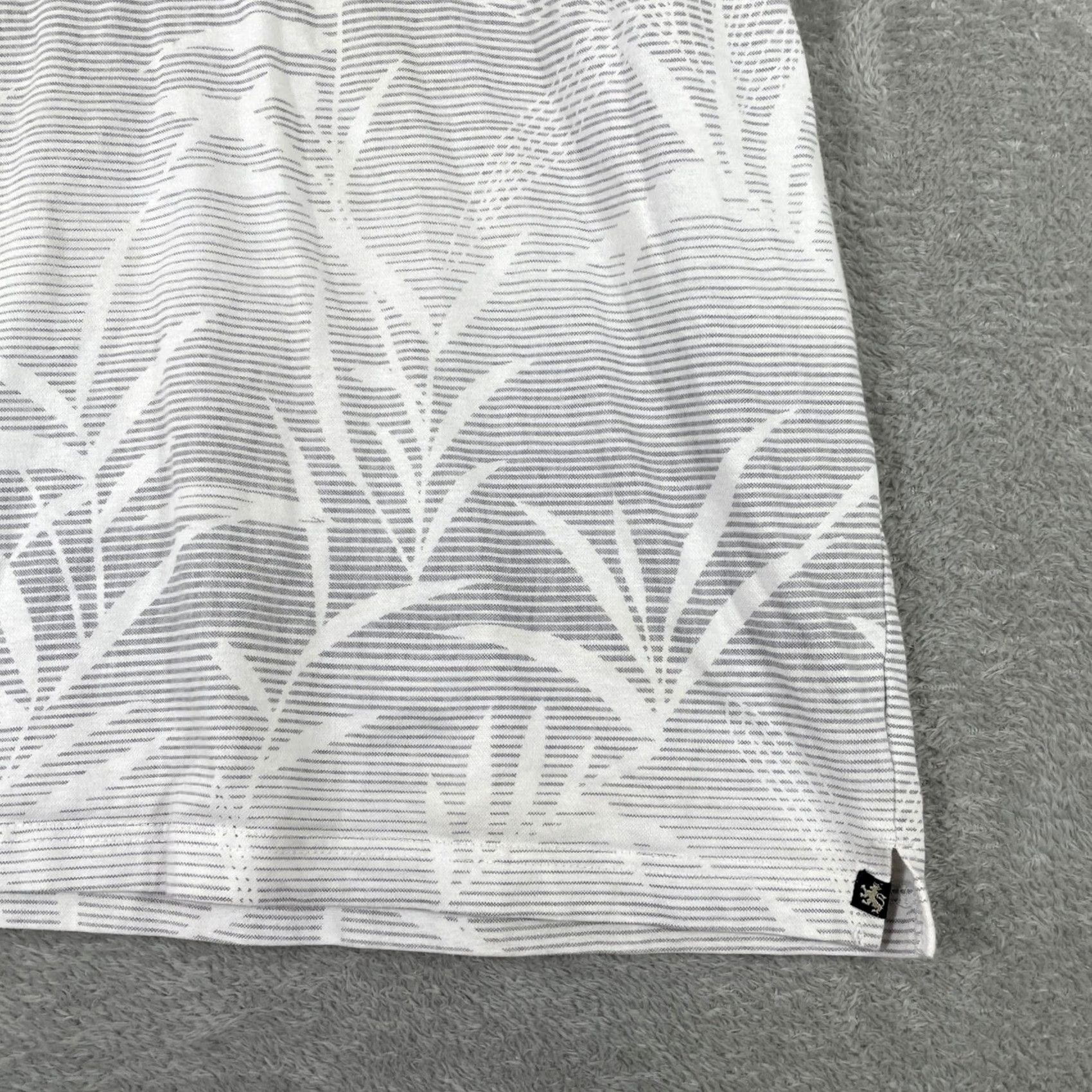 Nat Nast Nat Nast Polo Shirt Mens 2XL White Grey Palm Leaf Striped Short Sleeve Summer Size US XXL / EU 58 / 5 - 4 Thumbnail