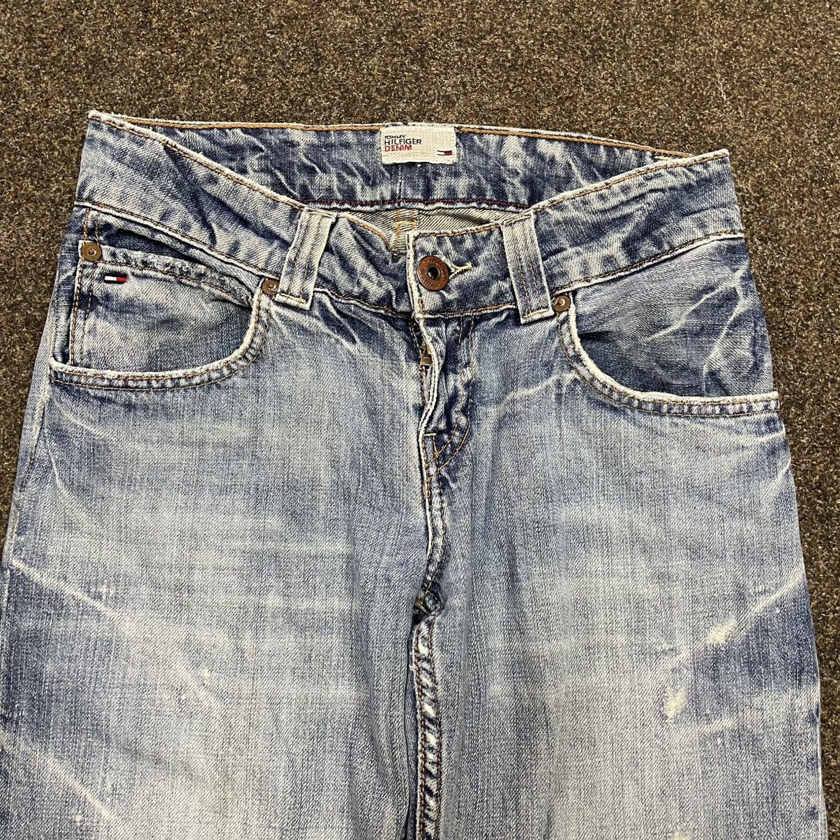Vintage Vintage Y2K Baggy Wide Leg Distressed Jeans Skater Logo 28 Size US 28 / EU 44 - 4 Thumbnail