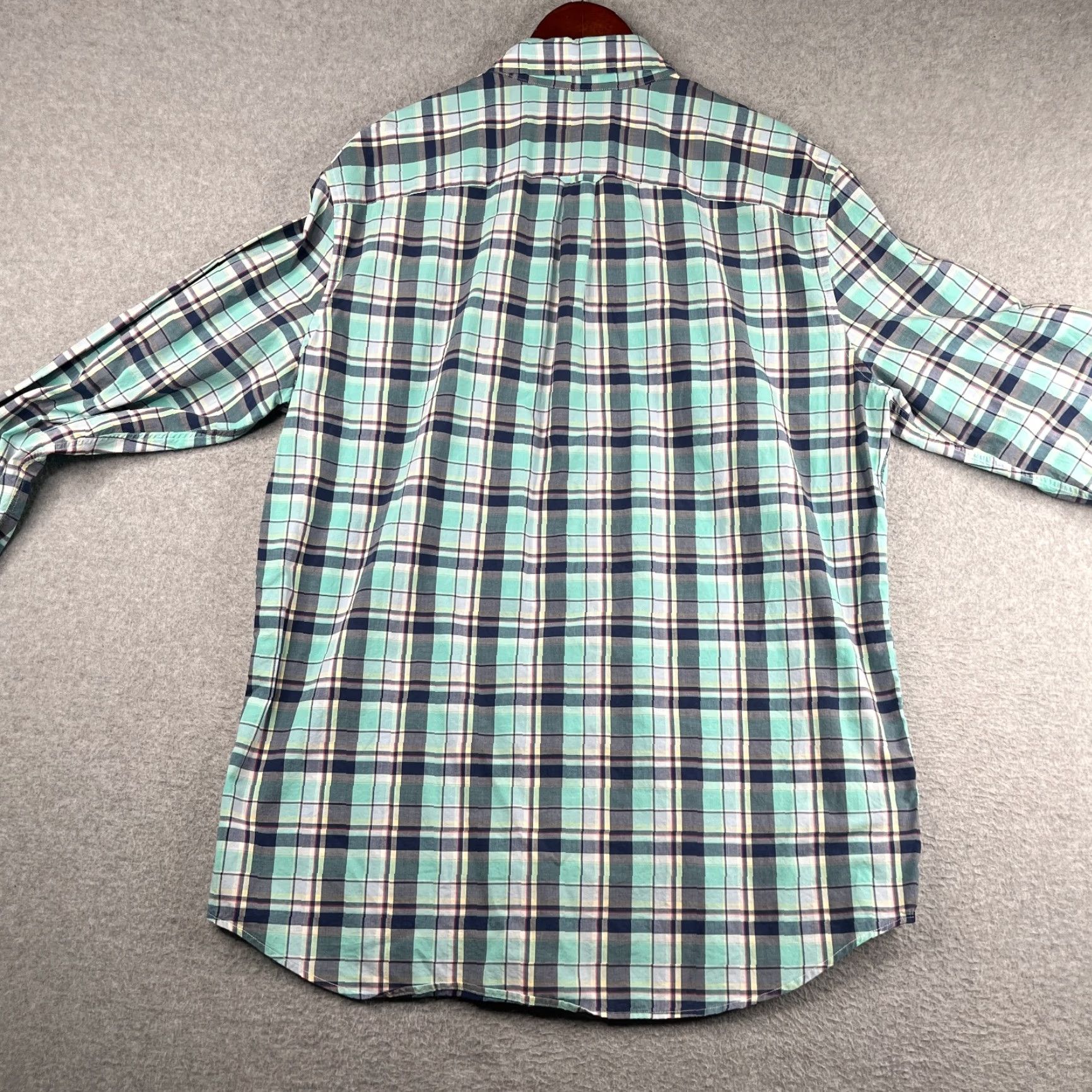 American Eagle Outfitters American Eagle Outfitters Button-Up Shirt Mens XLT Plaid Navy Teal Long Sleeve Size US XL / EU 56 / 4 - 6 Thumbnail
