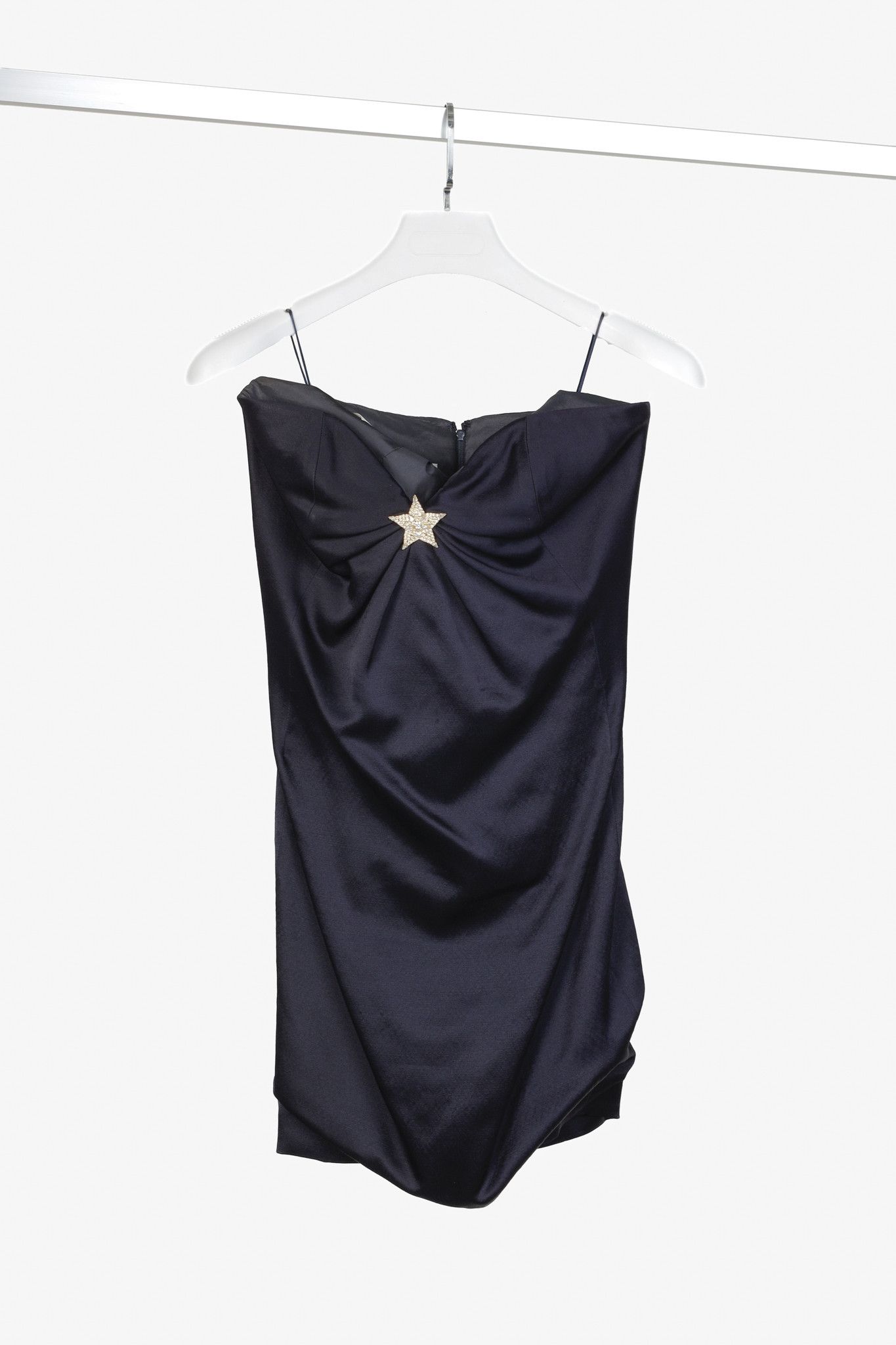 Moschino Moschino Couture Gold Star Bustier Woolen Navy Dress | Grailed