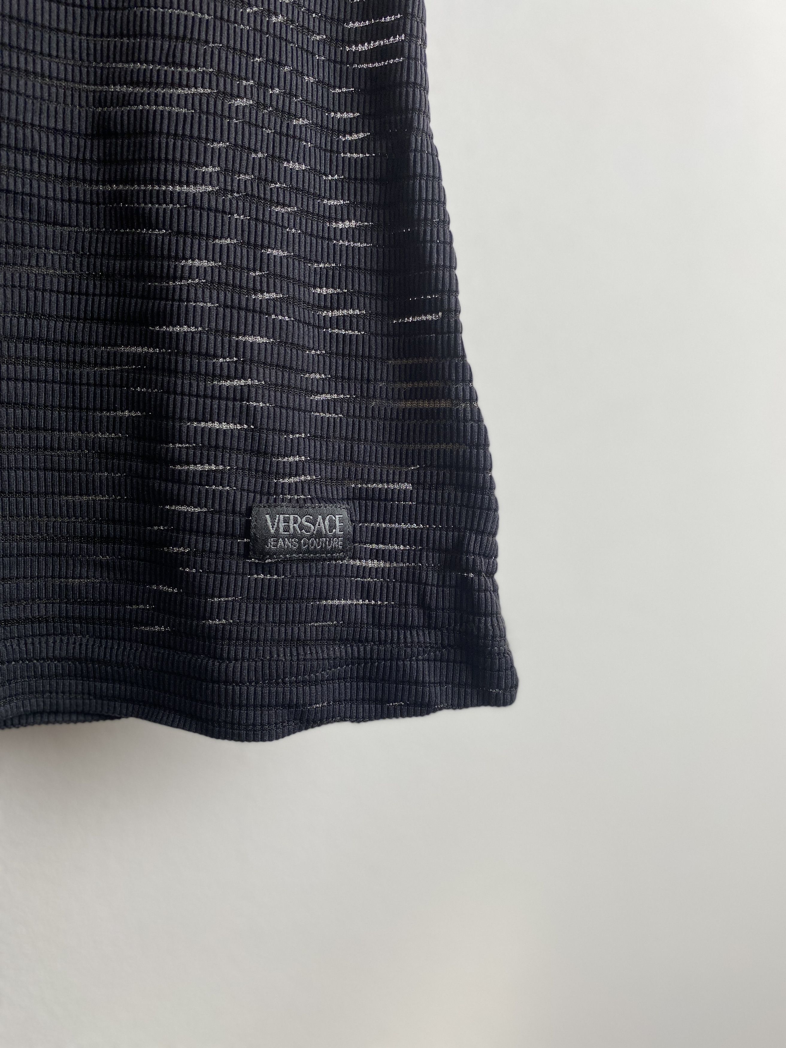 Versace Jeans Couture × Vintage Versace Jeans Couture transparent nylon t-shirt tee striped Size S / US 4 / IT 40 - 2 Thumbnail