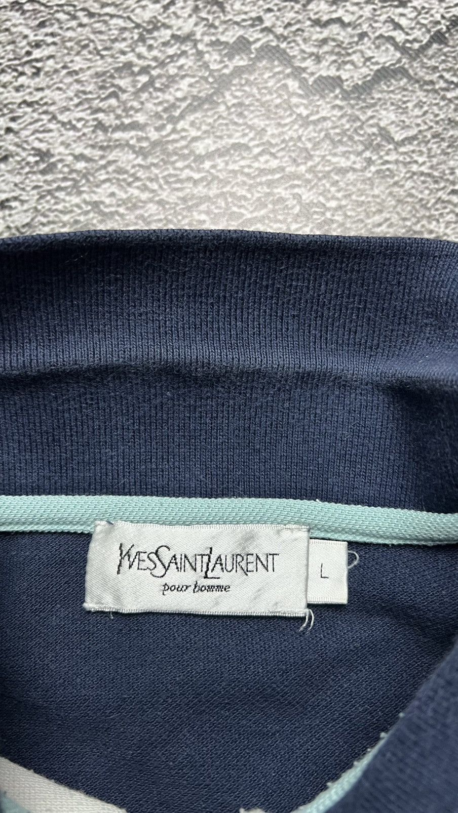 Yves Saint Laurent YSL Yves Saint Laurent vintage big spell out logo polo shirt Size US L / EU 52-54 / 3 - 4 Thumbnail